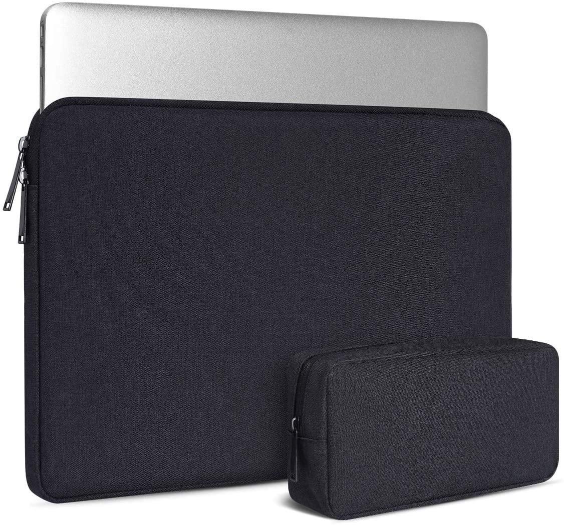Dynotrek Grade 14 inch Laptop Sleeve Bag, with Charger Pouch Computer Cover Accessories Pocket, Portable Laptop Case Compatible for MacBook Air/Pro, Dell, HP, Acer, Asus, Lenovo -(Charcoal Black)