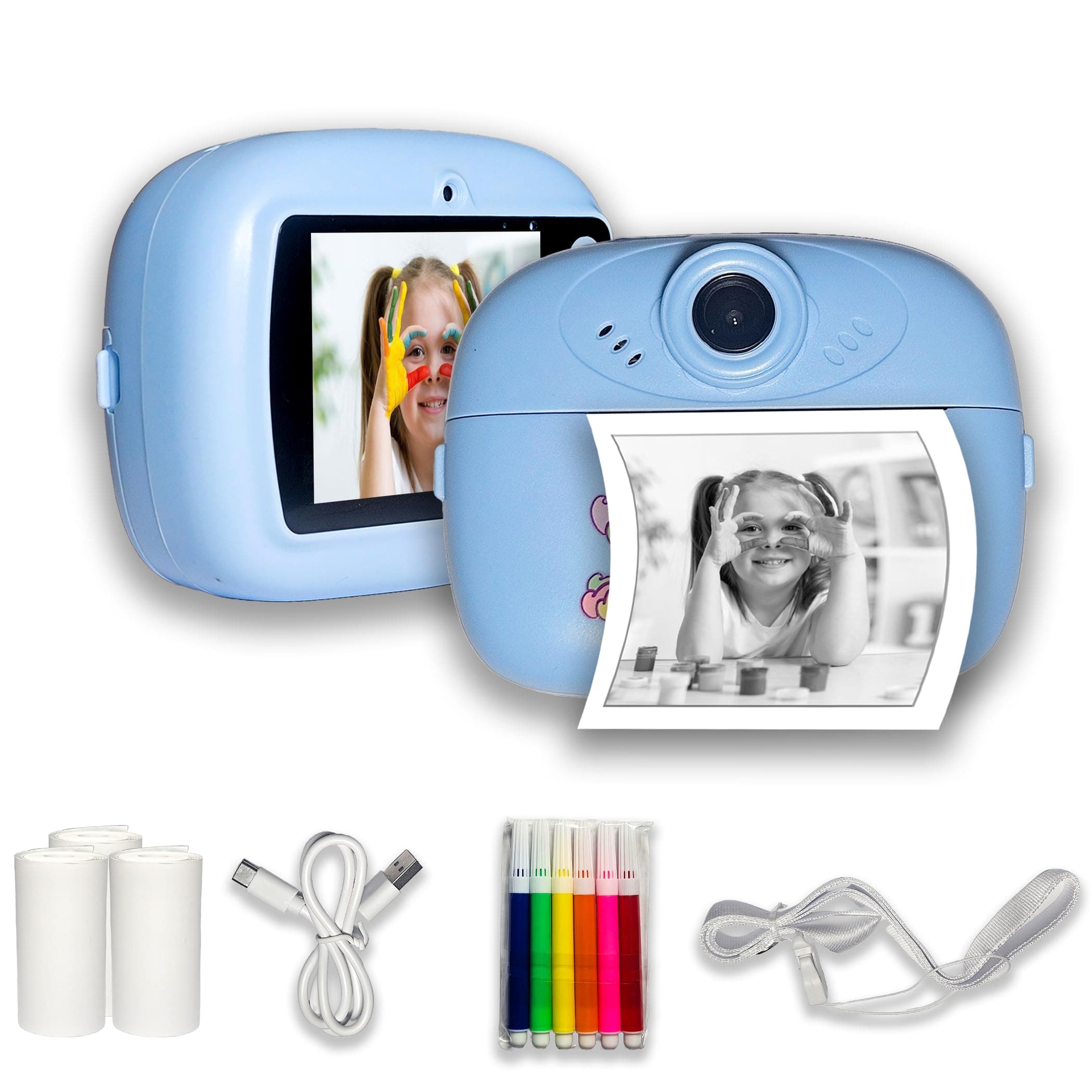 VikriDA Instant Print Camera for Kids | 1080P HD Digital Video Camera with Built-in Printer | Instant Photo – Multicolor