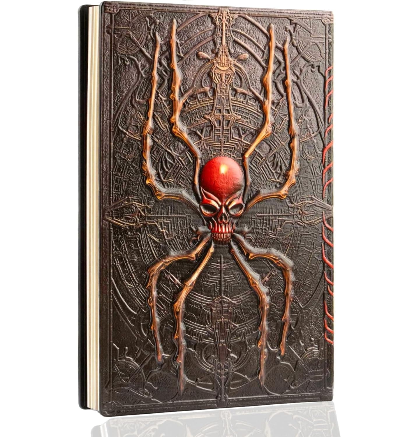 Alokik Enterprise 3D Spider Junk DND Vintage Leather Journal Writing Notebook with 200 Pages A5 Journal Diary,Antique Handmade Leather Diary,Travel Diary&Notebooks to Write in,Diary Gift for Men Women