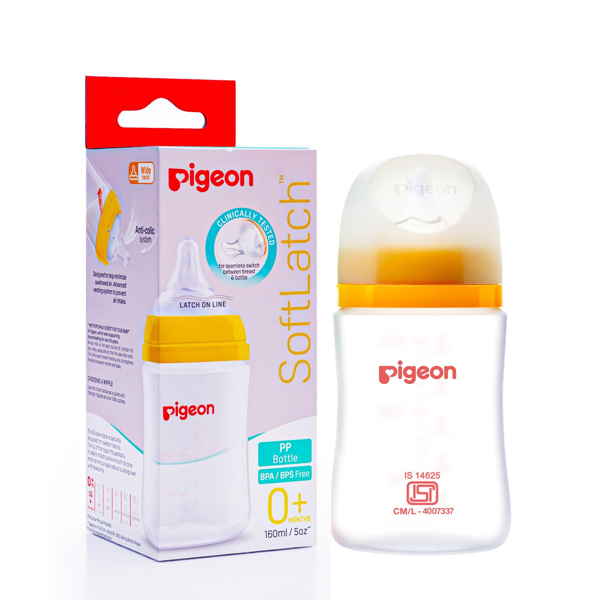 Pigeon WN3 PP Nursing Bottle 160ml with Plus Type Yellow Nipple | BPA Free Plastic | Ideal for Newborns