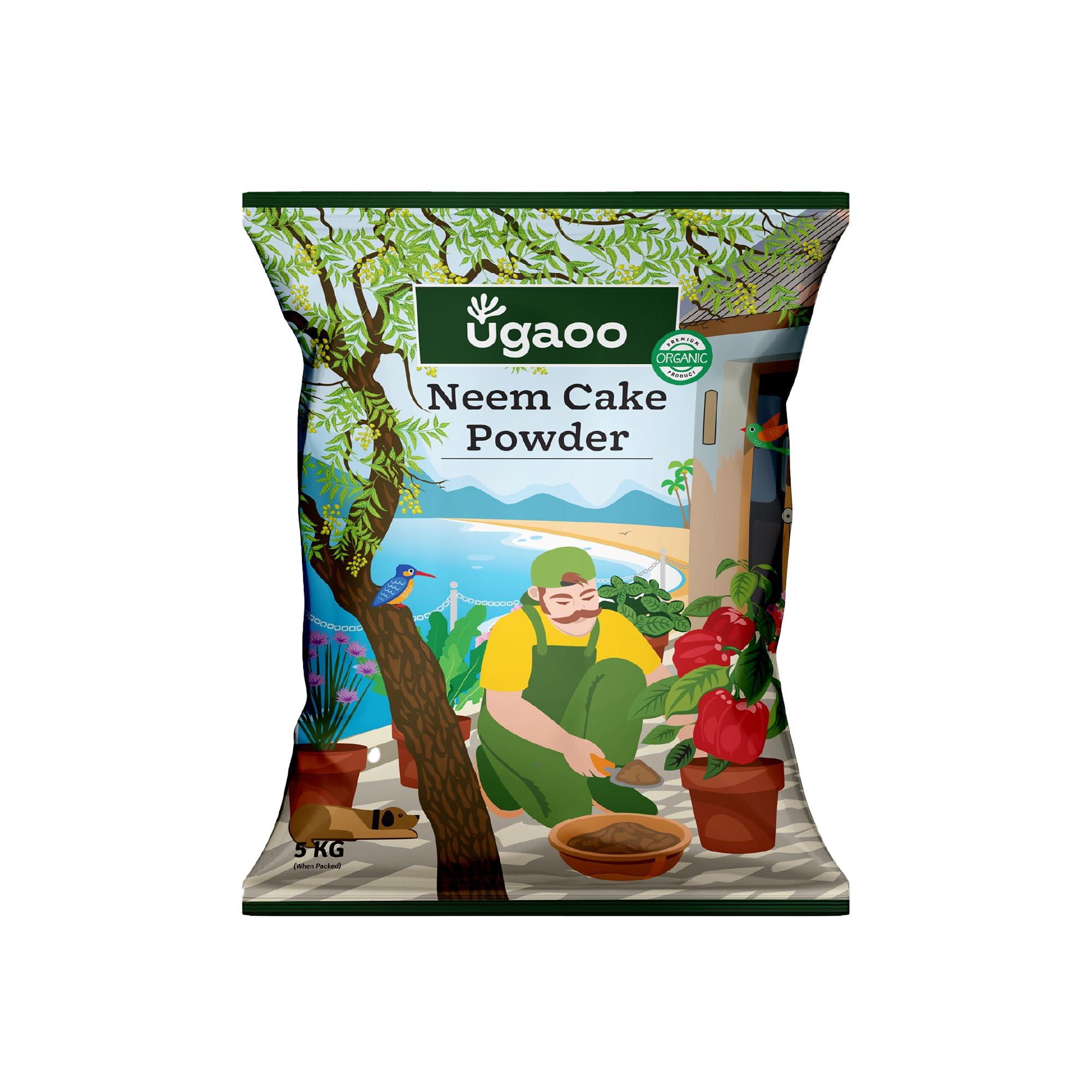 Ugaoo Neem Cake Powder for Plants 5 kg | Organic Neem Khali Fertilizer & Soil Conditioner | Slow-Release Plant Food for Root Growth | Ideal for Vegetables, Flowers, Pots & Home Garden Plants