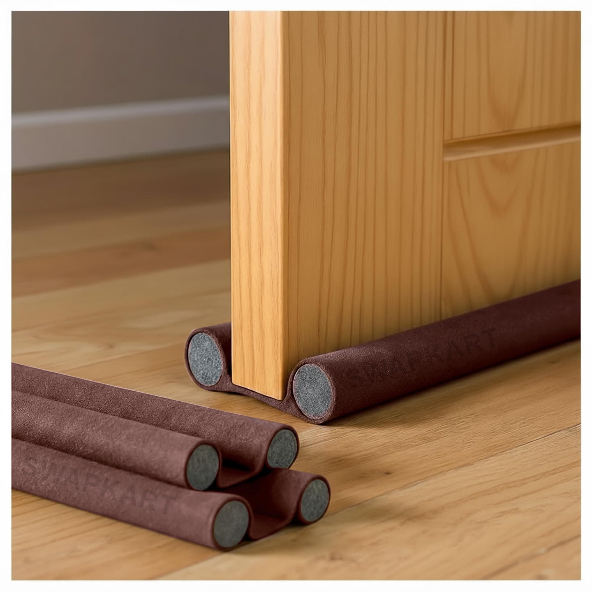 SWAPKART (Pack of 5, 39 Inches) Door Guard Bottom Seal Strip Gap Filler for Doors,Soundproof, Noise Reduction, Energy Saving, Dust & Insect, Rat Protector,Strip for Home & Office(Dark Brown)