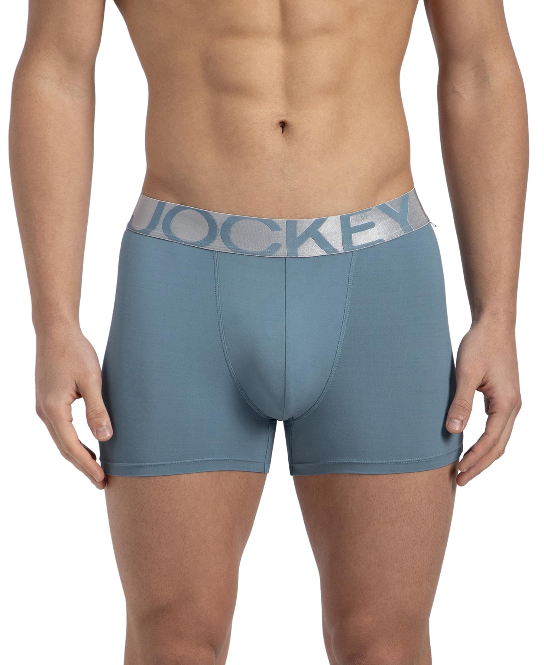 Jockey IC28 Men's Tactel Microfiber Elastane Stretch Solid Trunk with Moisture Move Properties_Provincial Blue_XL