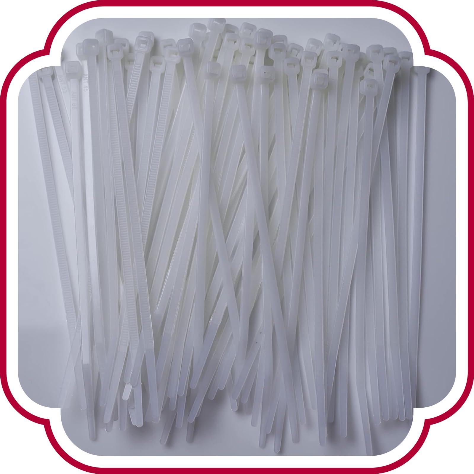 Shivansh Technology Zip Tie White 16 Inch 400 x 7.6 mm 100 Pcs Nylon