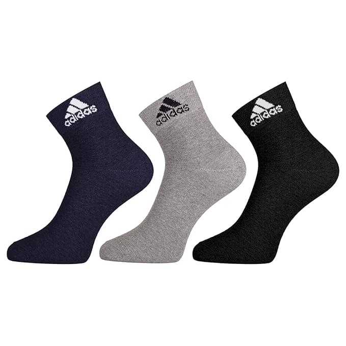Adidas Unisex Ankle Length Cotton Socks Multicolored Pack of 3