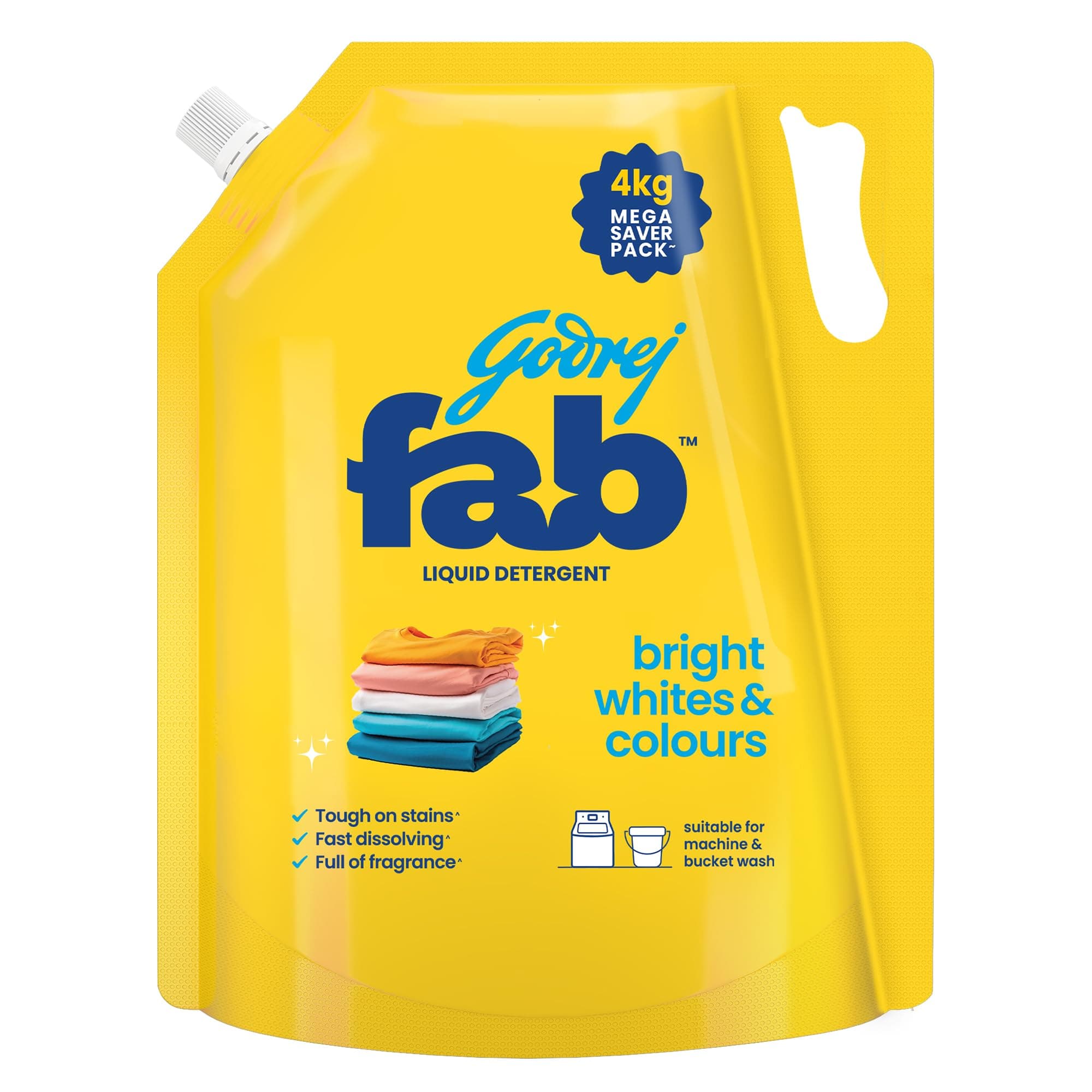 Godrej Fab Liquid Detergent Refill Pouch for Machine - 4 L