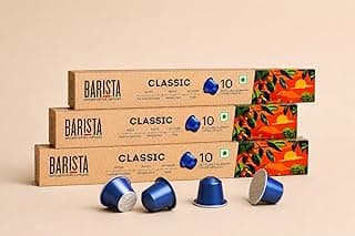 Barista Classic Coffee Capsules – Medium Dark Roast | Caramel & Chocolate Notes | Recyclable Aluminum Pods | Compatible Capsule Machine | 10 Capsules