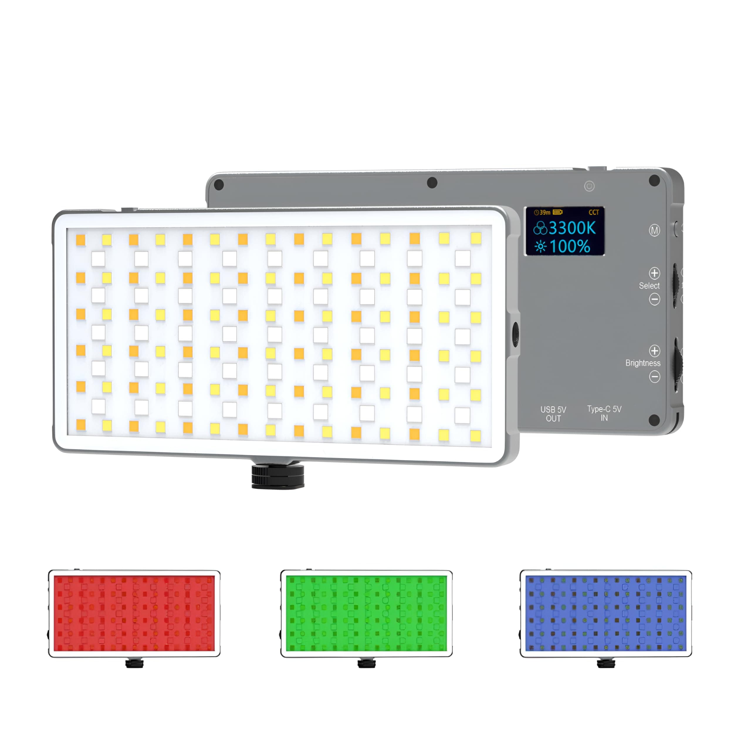 DIGITEK® (LED-D135 ML) 12W Metal Body RGB LED Light with OLED Display, Adjustable Brightness & 360° Color Control, Type-C Charging, 21 Preset Effects, Multi-Scene Lighting for Photo & Video Shoots