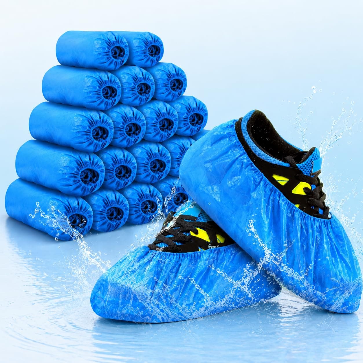 DISHIVA Disposable Shoe Covers, Plastic, Pack of 50