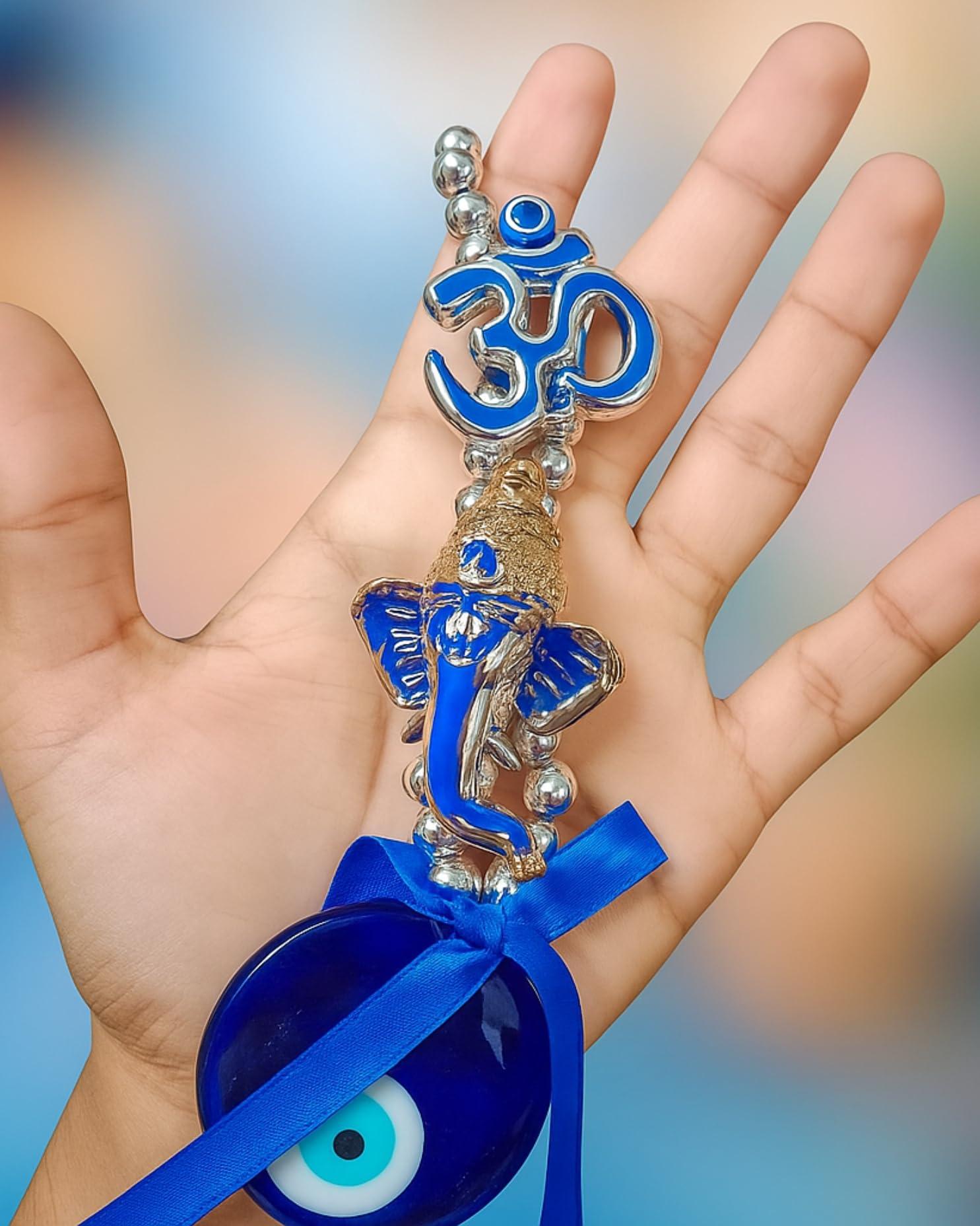 sculpmart Evil Eye for Home Enterance - OM Design with Ganpati Bappa for Main Door Hanging | Car Hanging | Home Decor | Gifting & Positivity (OM-Ganesh)