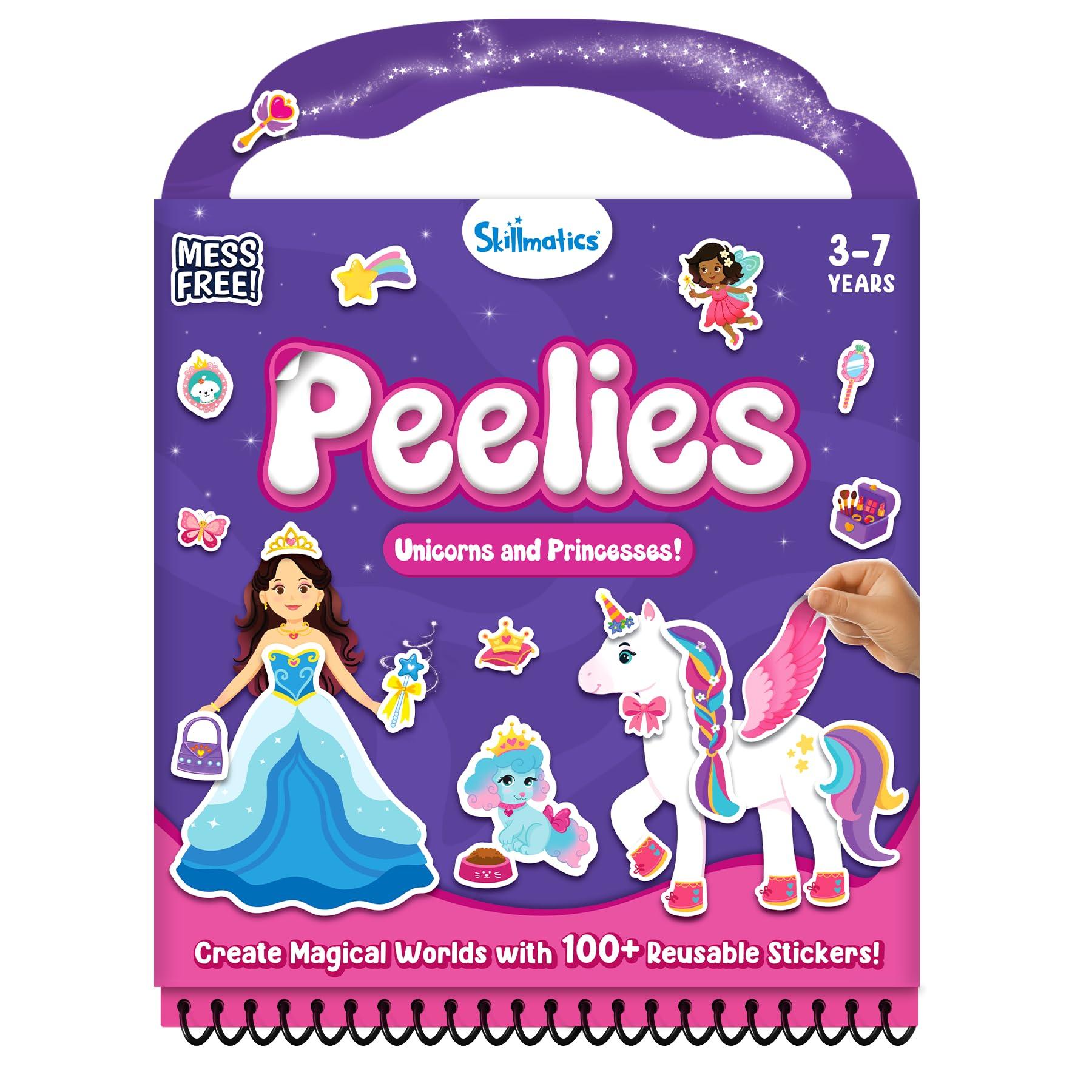 Skillmatics Reusable Sticker Activity Book – Peelies, Unicorns & Princesses