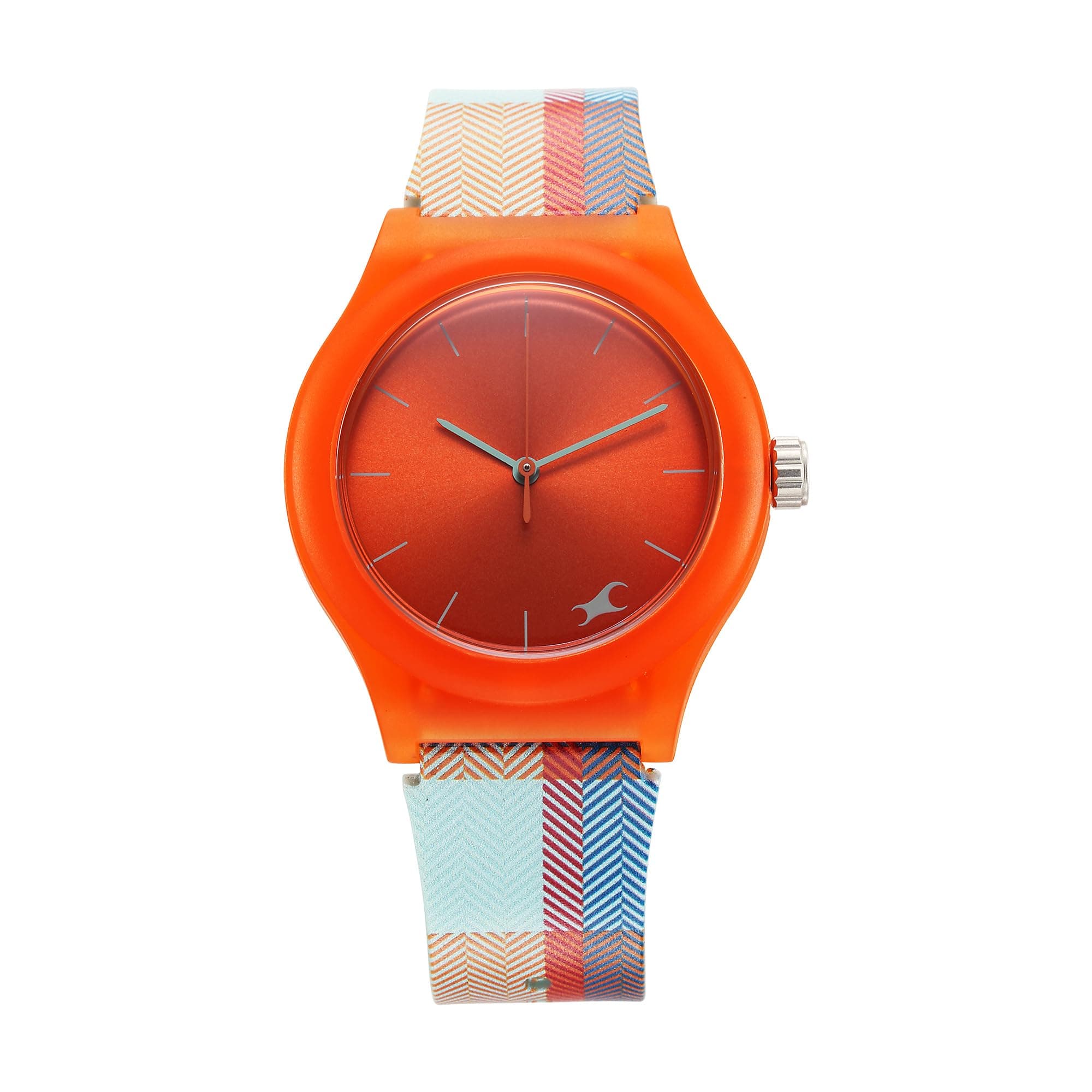 Fastrack Tees Urbanique Quartz Analog Orange Dial Silicon Strap Watch for Girls-38037PP18W/NT38037PP18W