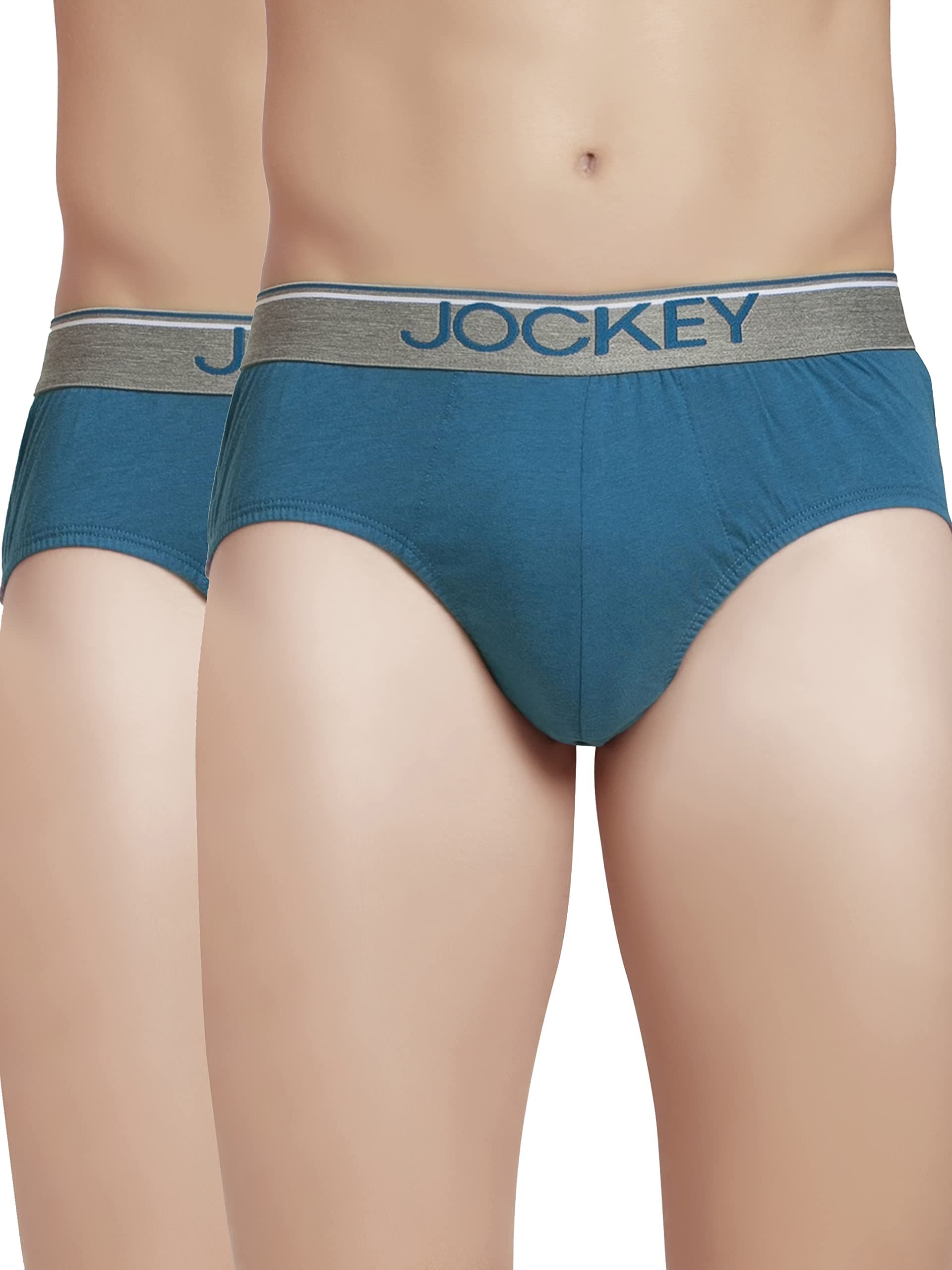 Jockey Men's Cotton Modern Briefs (Pack of 2) (8037_Pack of 2_Blue Saphire_M)