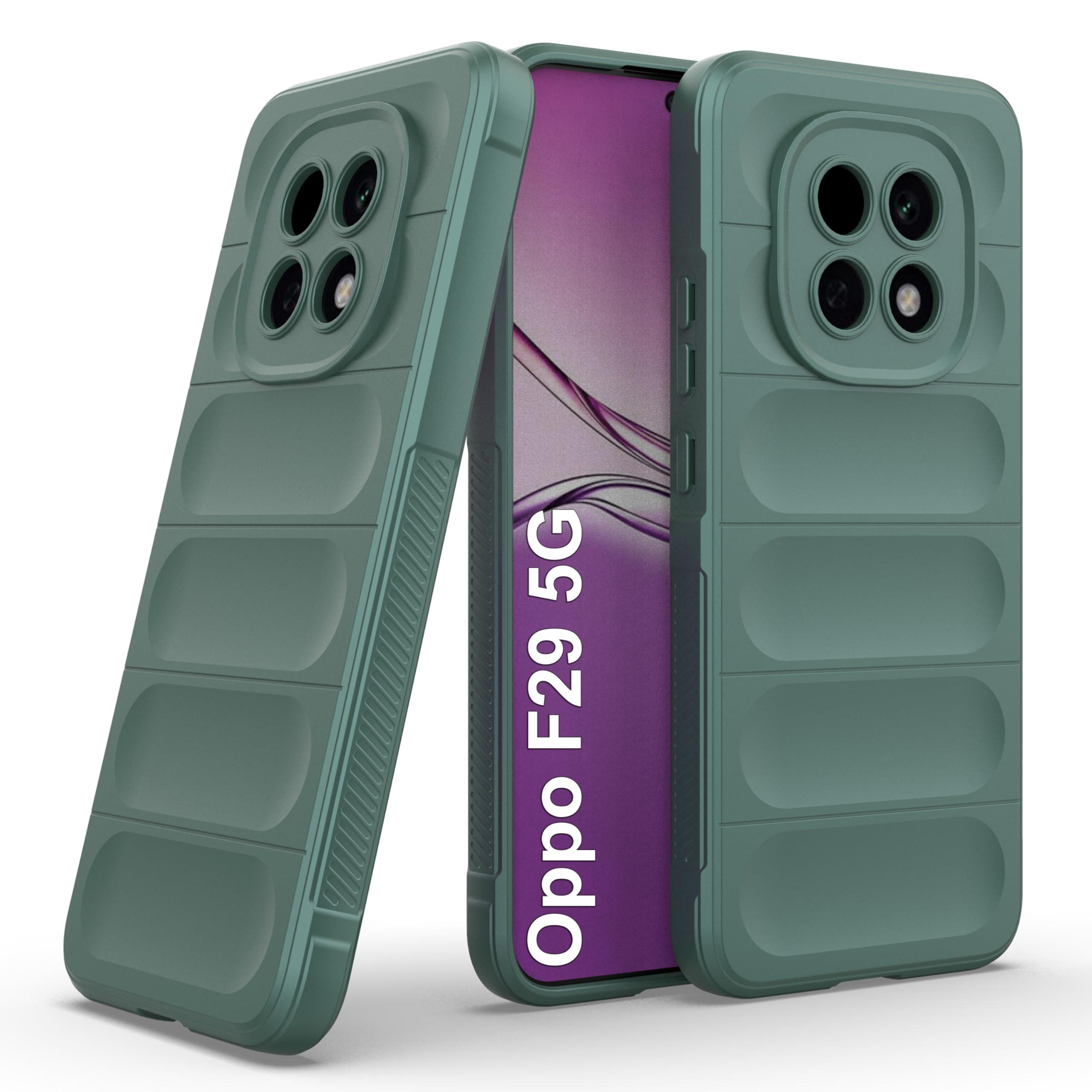 Zapcase Back Case Cover for Oppo F29 5G | Compatible for Oppo F29 5G Back Cover | Liquid Silicon Magic Case with Camera Protection | Dark Green