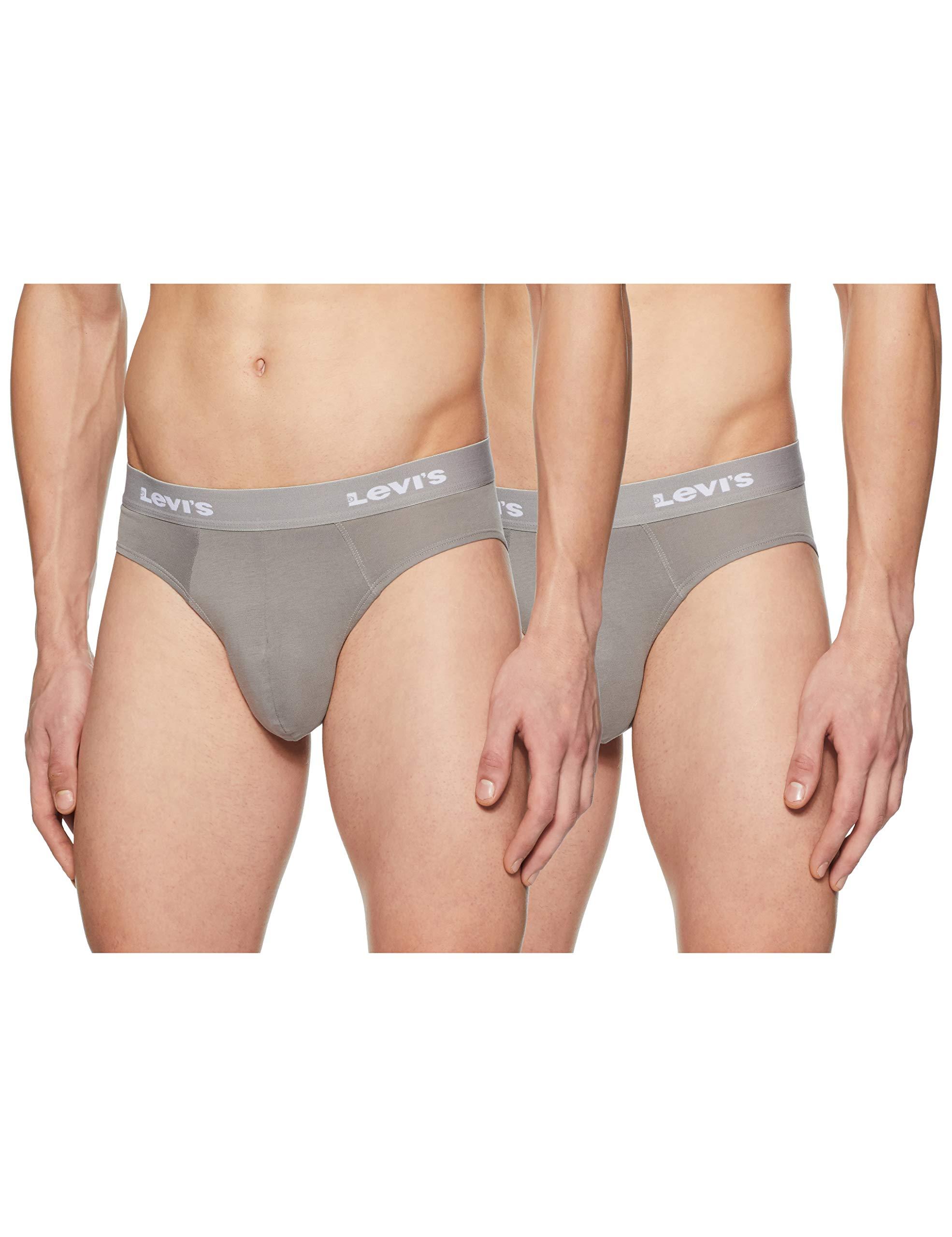 Levi's Men's Cotton Regular Fit Solid Brief (Pr81426,Lt. Grey Melange_M)