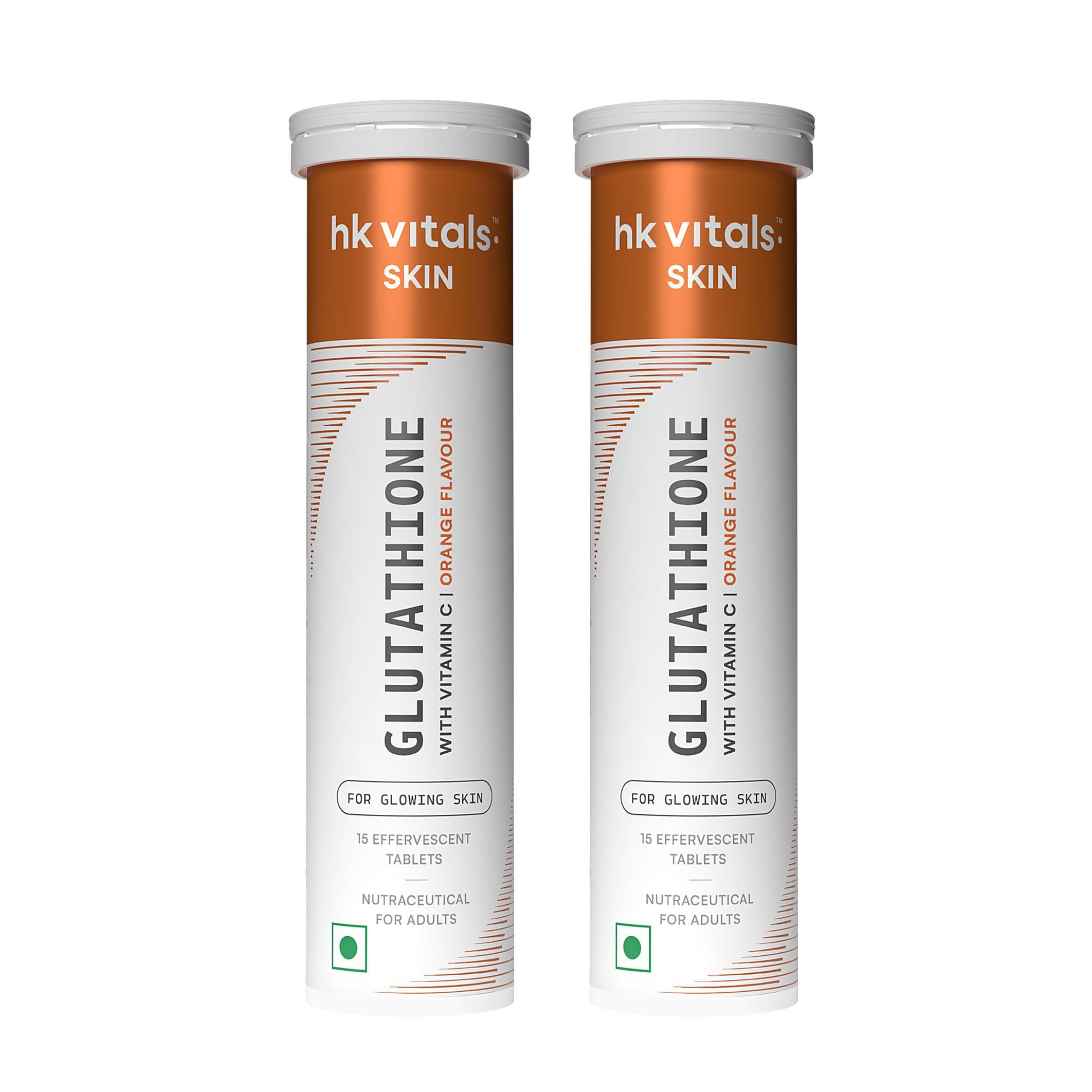 hk vitals Glutathione, Orange, 2 x 15 Effervescent Tablets
