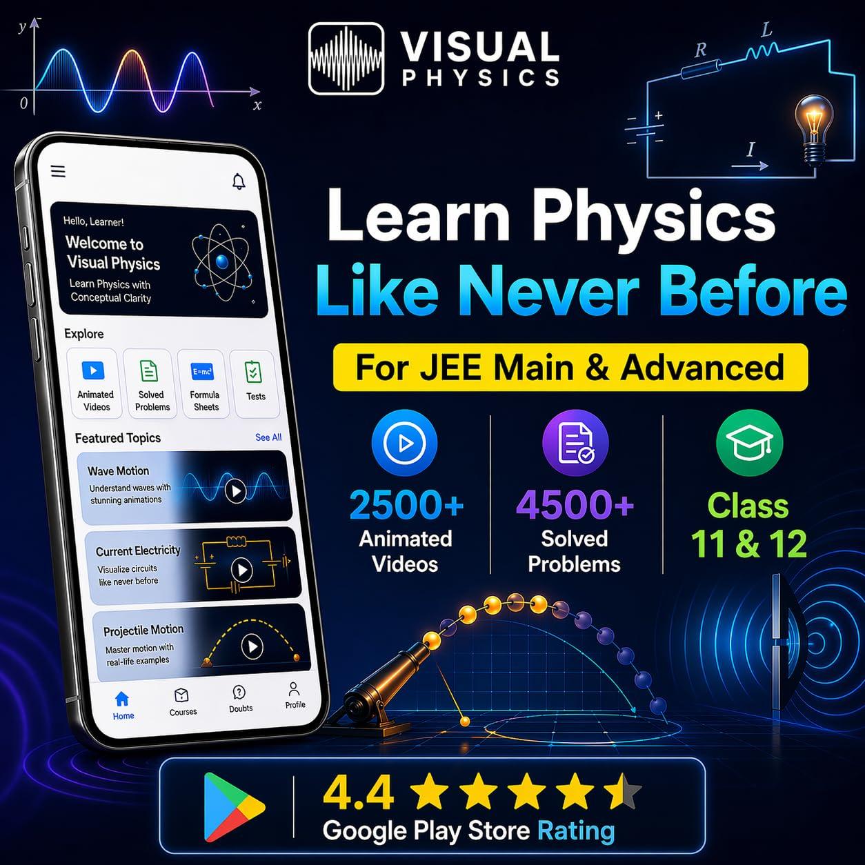 Visual Physics - Easiest Way to Crack JEE Physics | 10x Faster Than Books | Powerful Visualisation | Instant Doubt Support | PYQs & Practice Problems | 1 Year Validity [Email Delivery in 2 Hours - No CD]