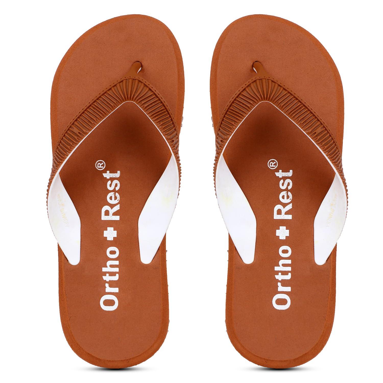 Ortho + Rest Doctor Slippers for Women Orthopedic Non Slip Lightweight Comfortable Flat Casual Stylish Dr Chappals and House Flip flops For Ladies and Girl’s