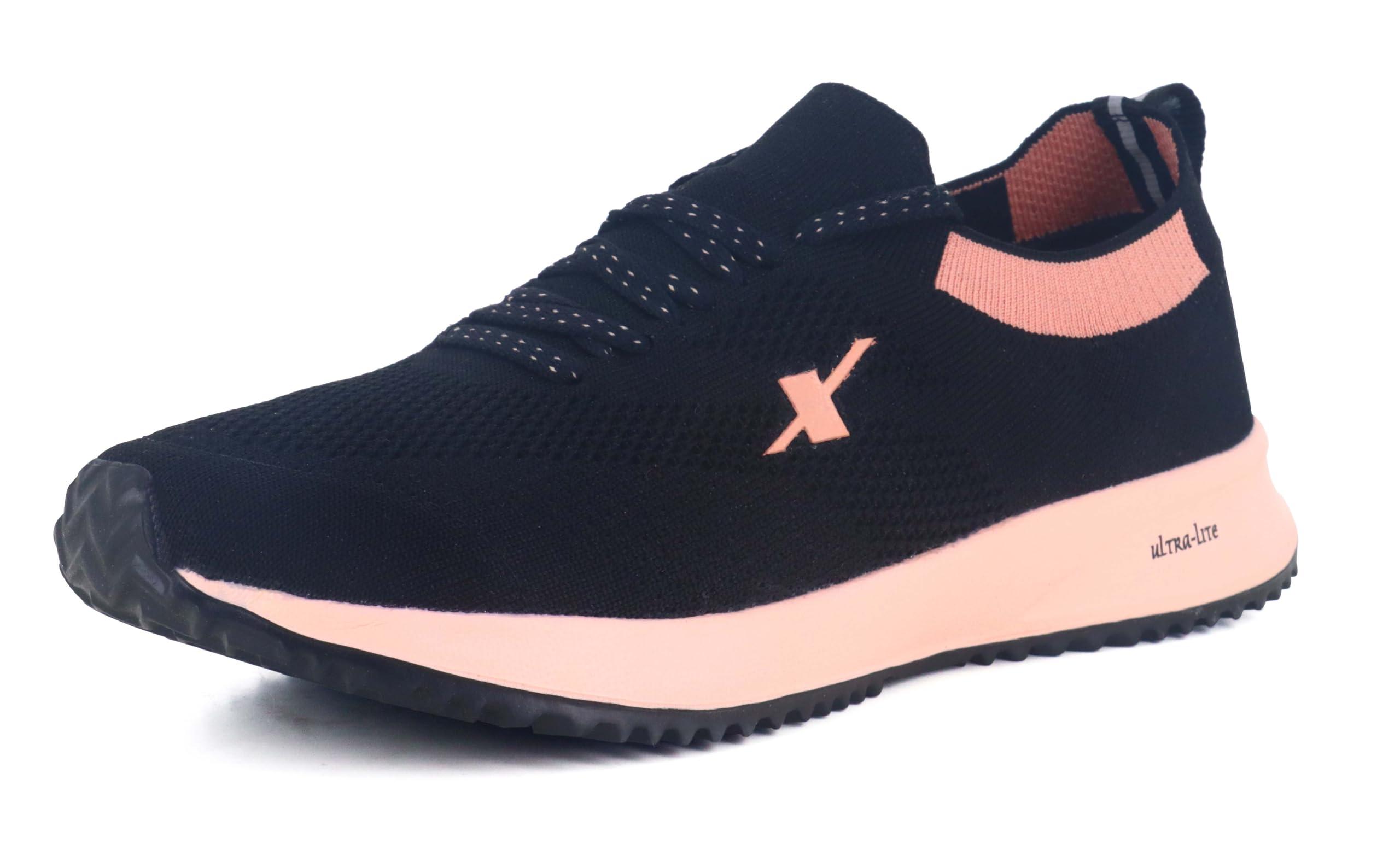 SPARX Sports Shoes for Women, SL-167 – Stylish Slip-On Sports Shoes with Lightweight Comfort, Breathable Support Black Pink