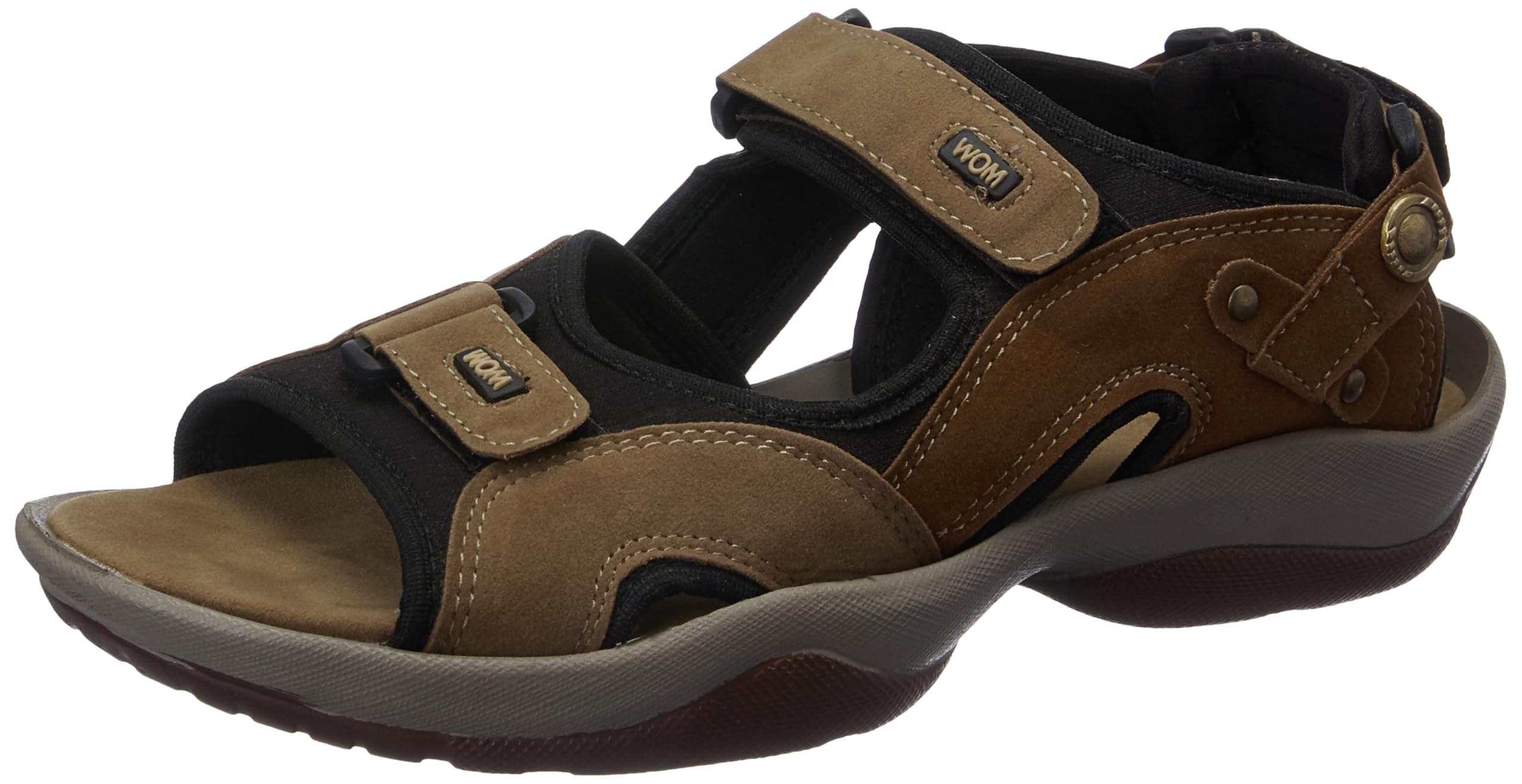 Centrino Sandals for Men |Flat Casual Sandals With Adjustable Velcro Closure For Easy Wear With Flexible Fitting And Trendy | Stylish Sandal With Unique Sole Design for Office & Travel Tan 11 UK (3263)