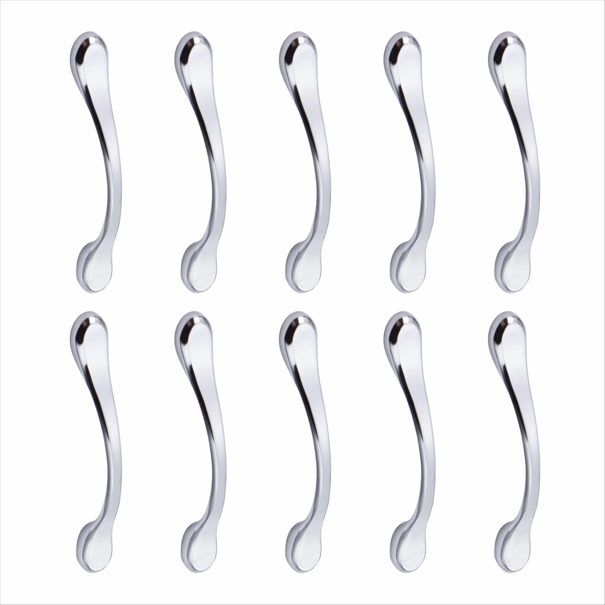 Atom 5.2 Inch Zinc Handle | CP Finish | Drawer Bar, Cupboard Pull, Cabinet Grip, Wardrobe Knob | Pack of 10 | CH-548
