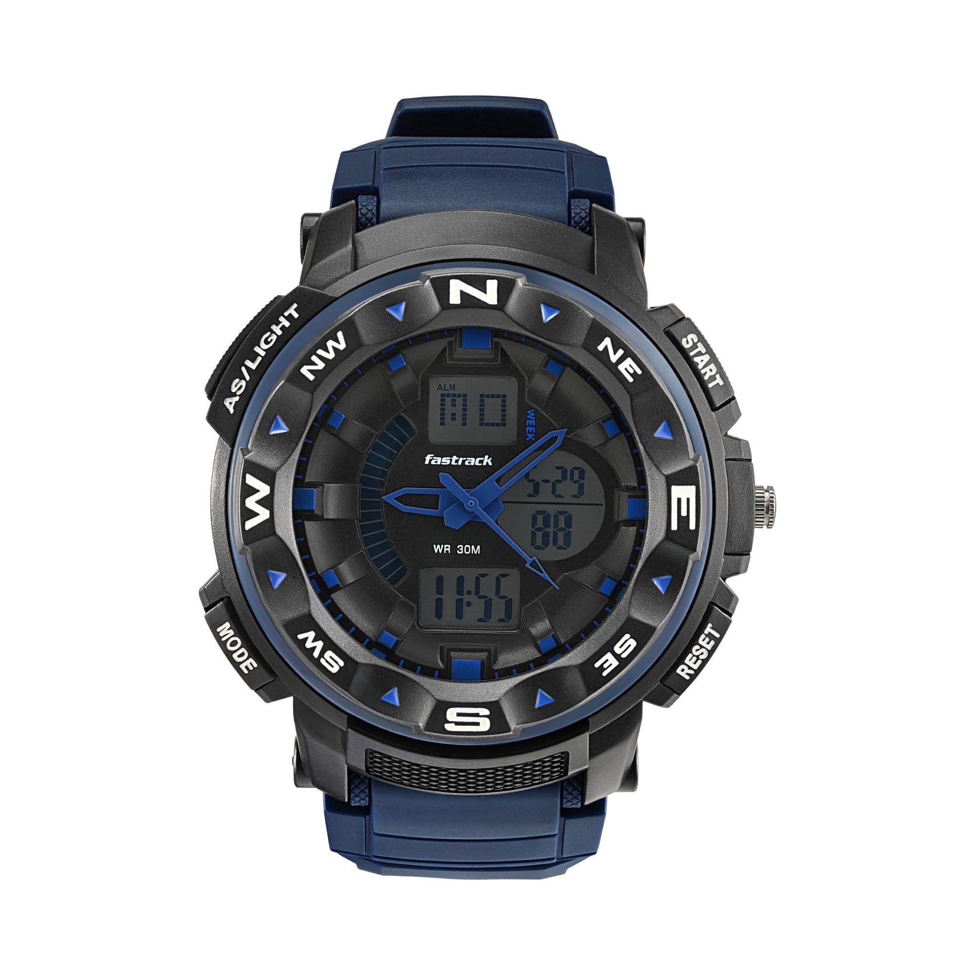 Fastrack Quartz Analog Digital Black Dial Blue Plastic Strap Unisex Watch - NT38076PP05W