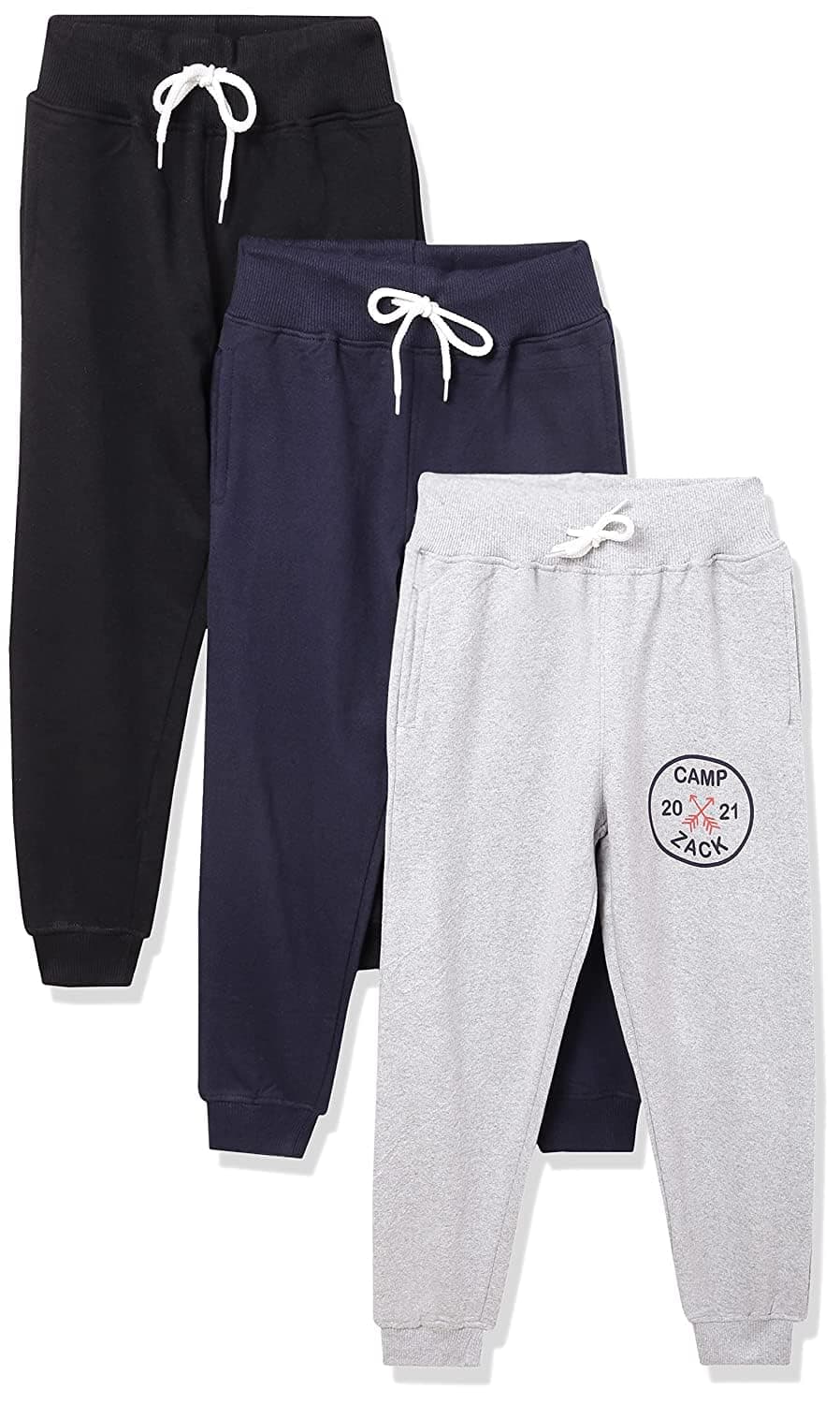 T2F Boy's Regular Fit Printed Joggers Track Pant (Pack of 3)