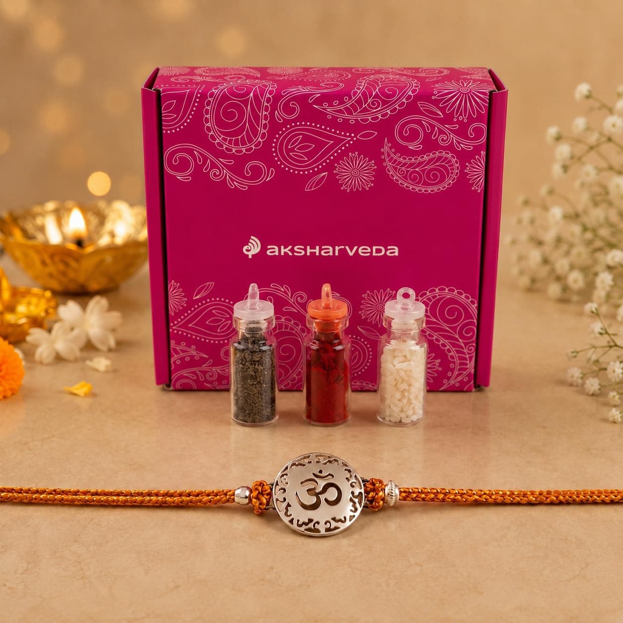 Omkar Silver Plated Brass Blessed Rakhi