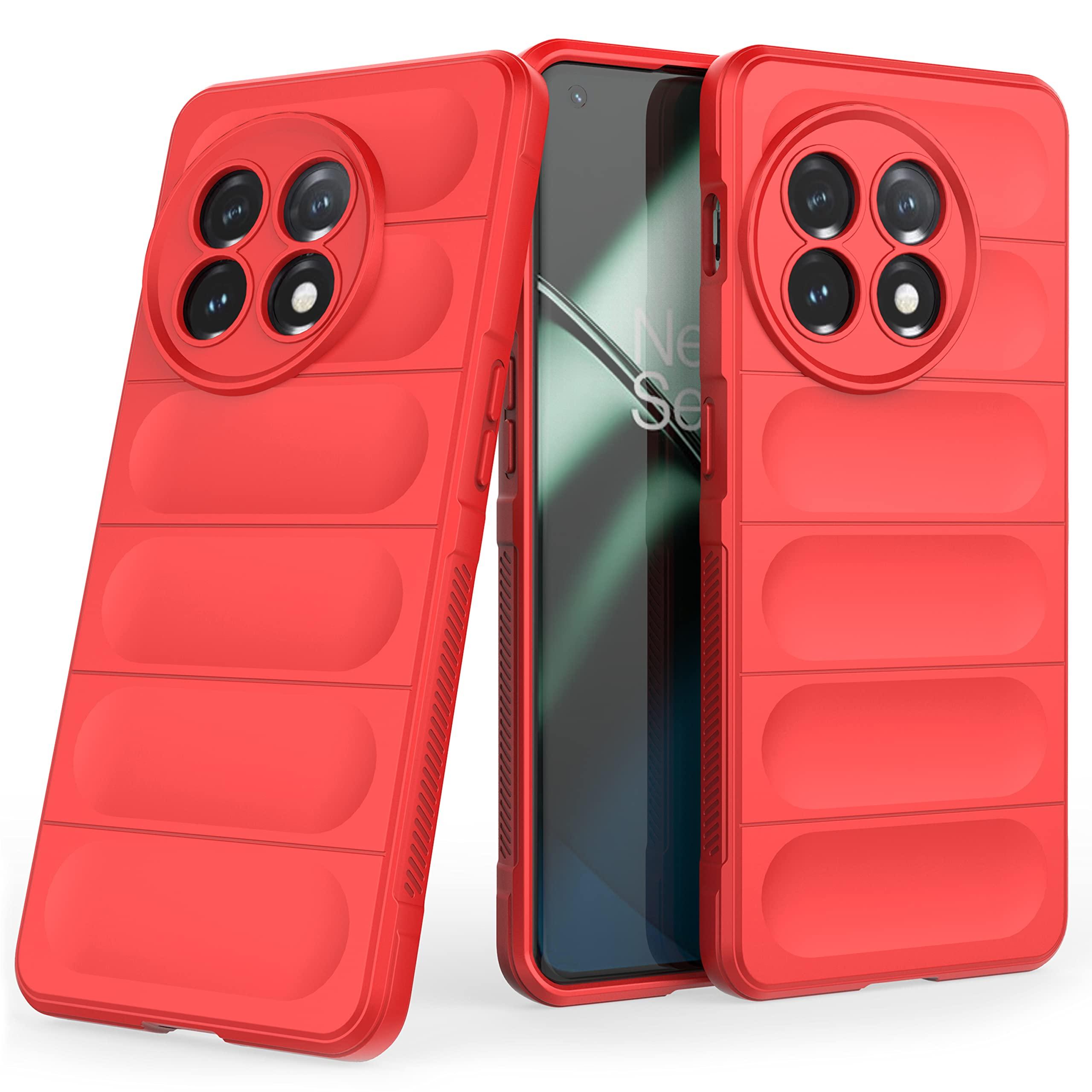 Zapcase Back Case Cover for Oneplus 11 5G | Compatible for Oneplus 11 5G Back Cover | Liquid Silicon Magic Case with Camera Protection | Red