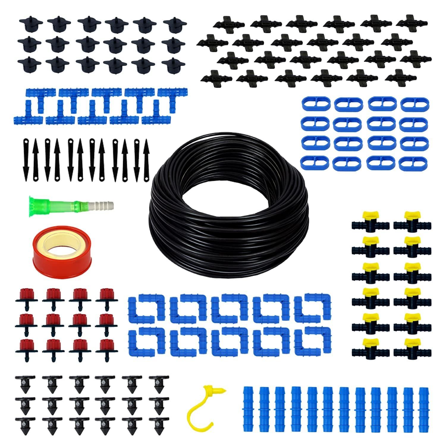 Cinagro Drip Irrigation Kit, 20 Plants Kit for Home Garden, Farm Watering