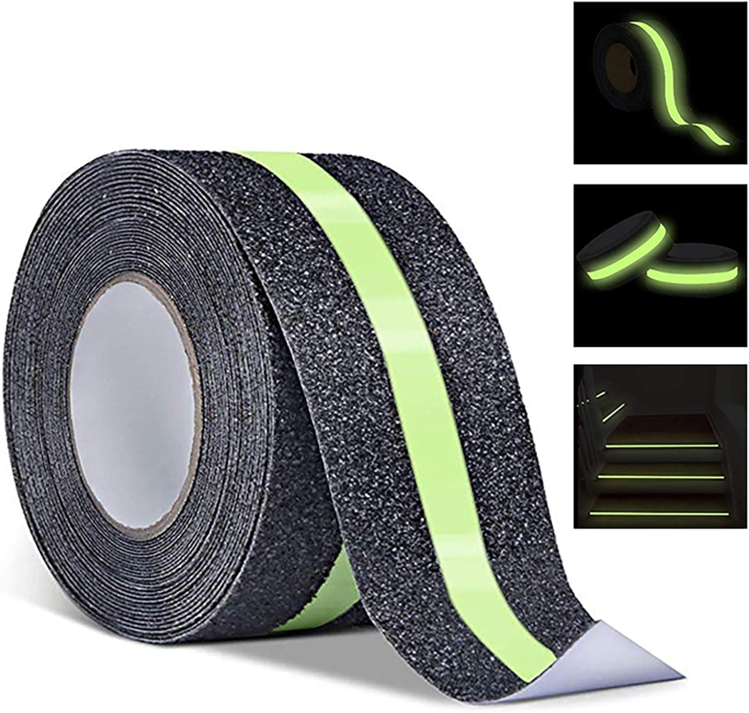 Slyford Anti-Slip Safety Grip Tape, Non-Slip Grip Adhesive Tape to Indoor or Outdoor Stair, Green Glowing in The Dark Non Skid Stage Safety Tape, Easy Apply & Remove (50MM x 5 Meter)