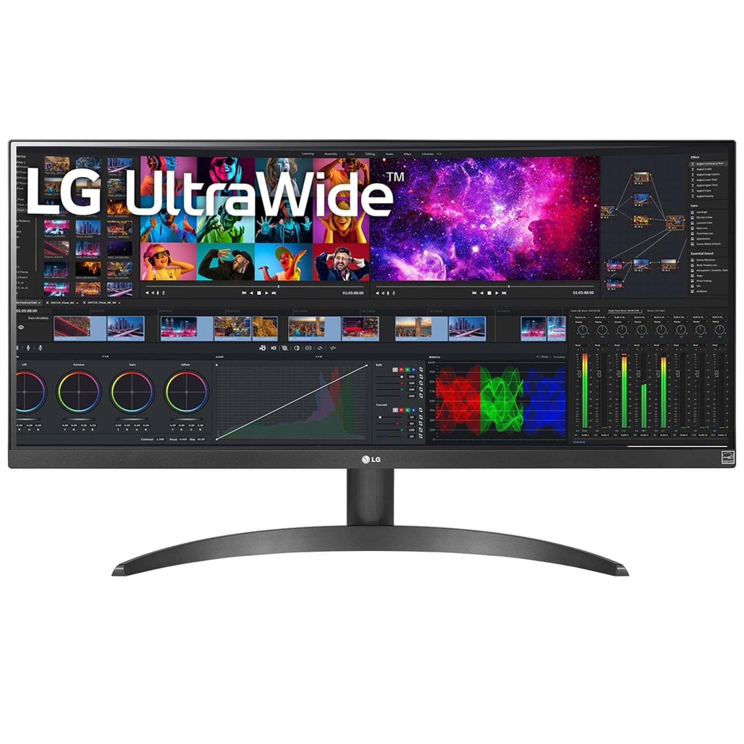 LG 29WQ500 (29 inch) UltraWide FHD (2560 x 1080) IPS Monitor with AMD FreeSync™, 100Hz, 1ms, HDR10, OnScreen Control & Dual Controller, 3-Side Virtually Borderless, Dynamic Action Sync - Black