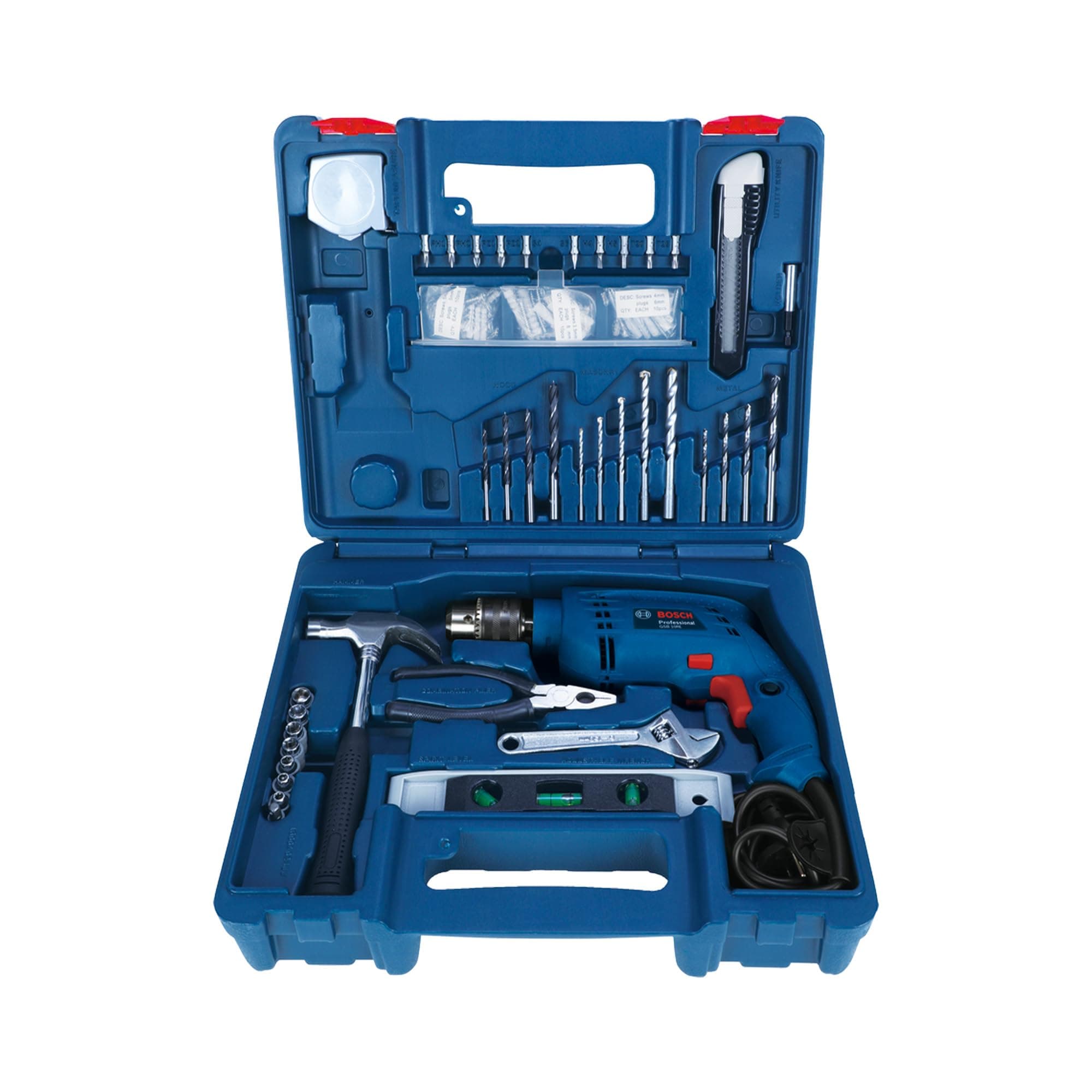 BOSCH GSB 500 RE Drill Machine for Home & Professional Use | 100-Piece Tool Kit | 500W | 10mm Chuck | 2600 RPM | Impact Rate 41600 BPM | 1 Year Warranty