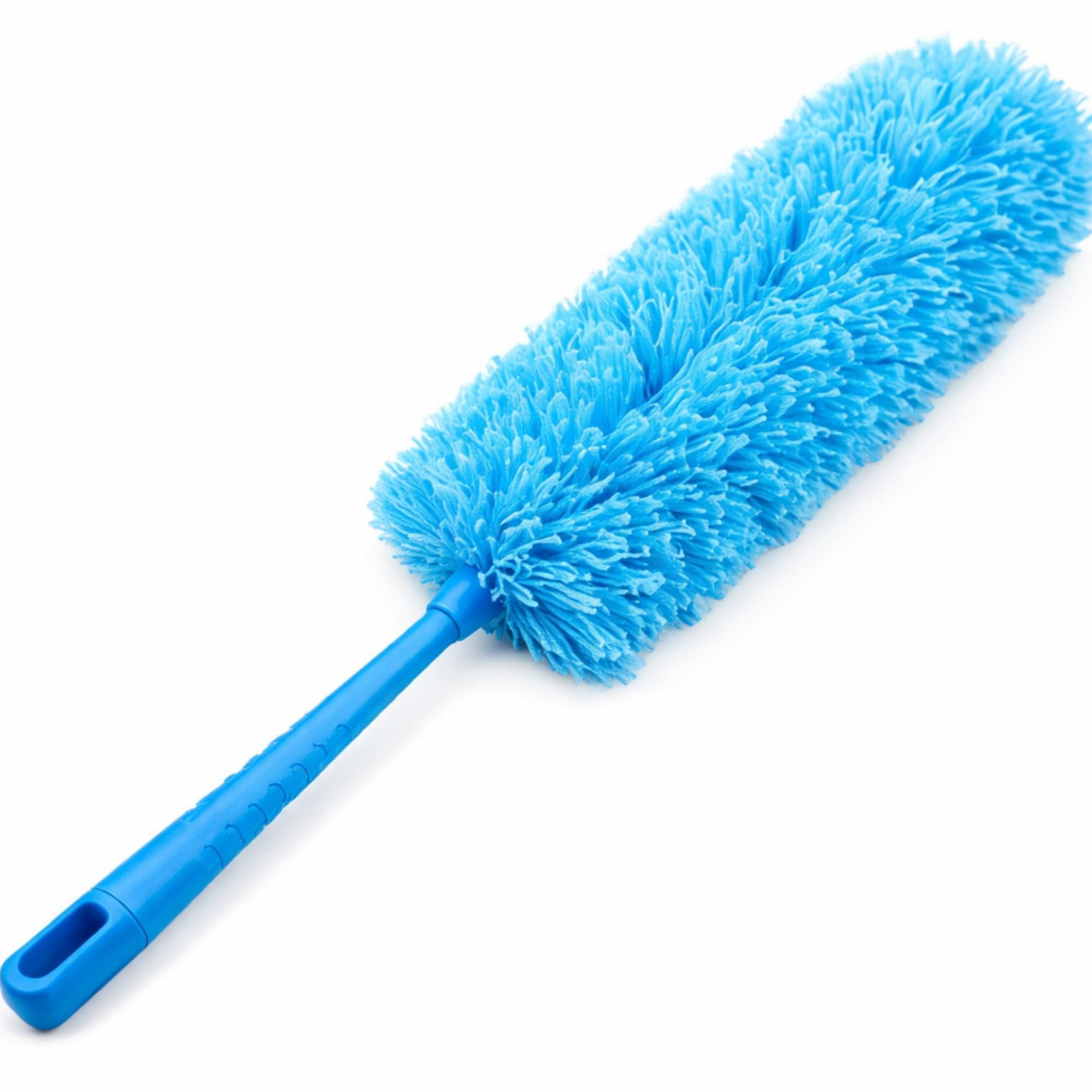 HOMNIX Microfiber Duster with Long Handle | Extendable Cleaning Brush for Home & Car | Soft Washable Dust Cleaner for Fans, Ceilings, Walls, Furniture & Beds (Blue)