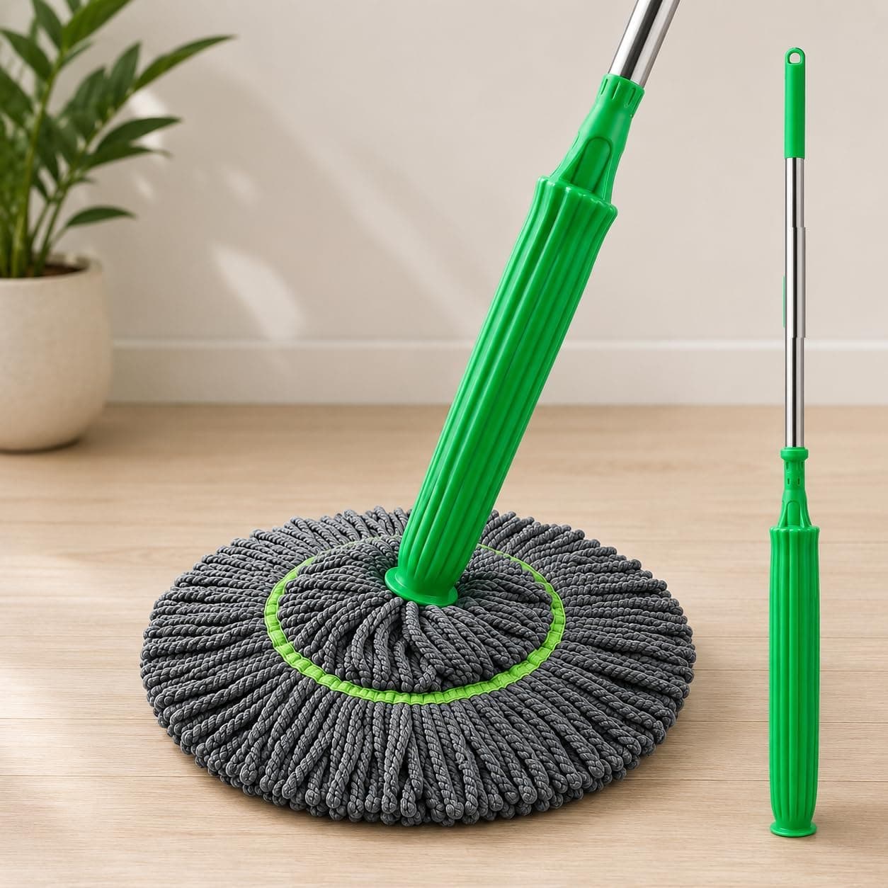 HEMOVIA Microfiber Twist Mop for Floor Cleaning - Squeeze Stick, Durable, Easy to Use Cleaner, Effective Poocha for Hardwood, Tile, and Laminate for Floor Easy to Use