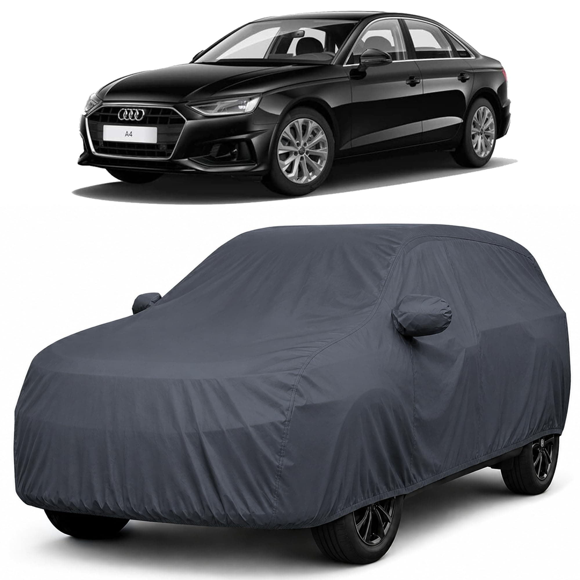 Autofact Car Body Cover Compatible with Audi A4 | Custom Fit Car Cover |100% Waterproof | Triple-Stitched Lightweight Fabric | Dustproof | Indoor & Outdoor Use | Elastic Bottom