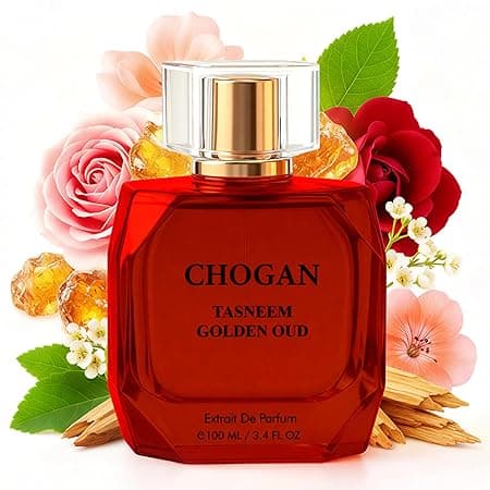 CHOGAN TASNEEM GOLDEN OUD Extrait de Parfum – Sweet Floral & Ambery Scent with Rosaceous Patchouli & Deep Woody Base | 25% FRENCH Perfume Oil Concentration, Spiritual & Elegant Fragrance | Unisex | 100 ml