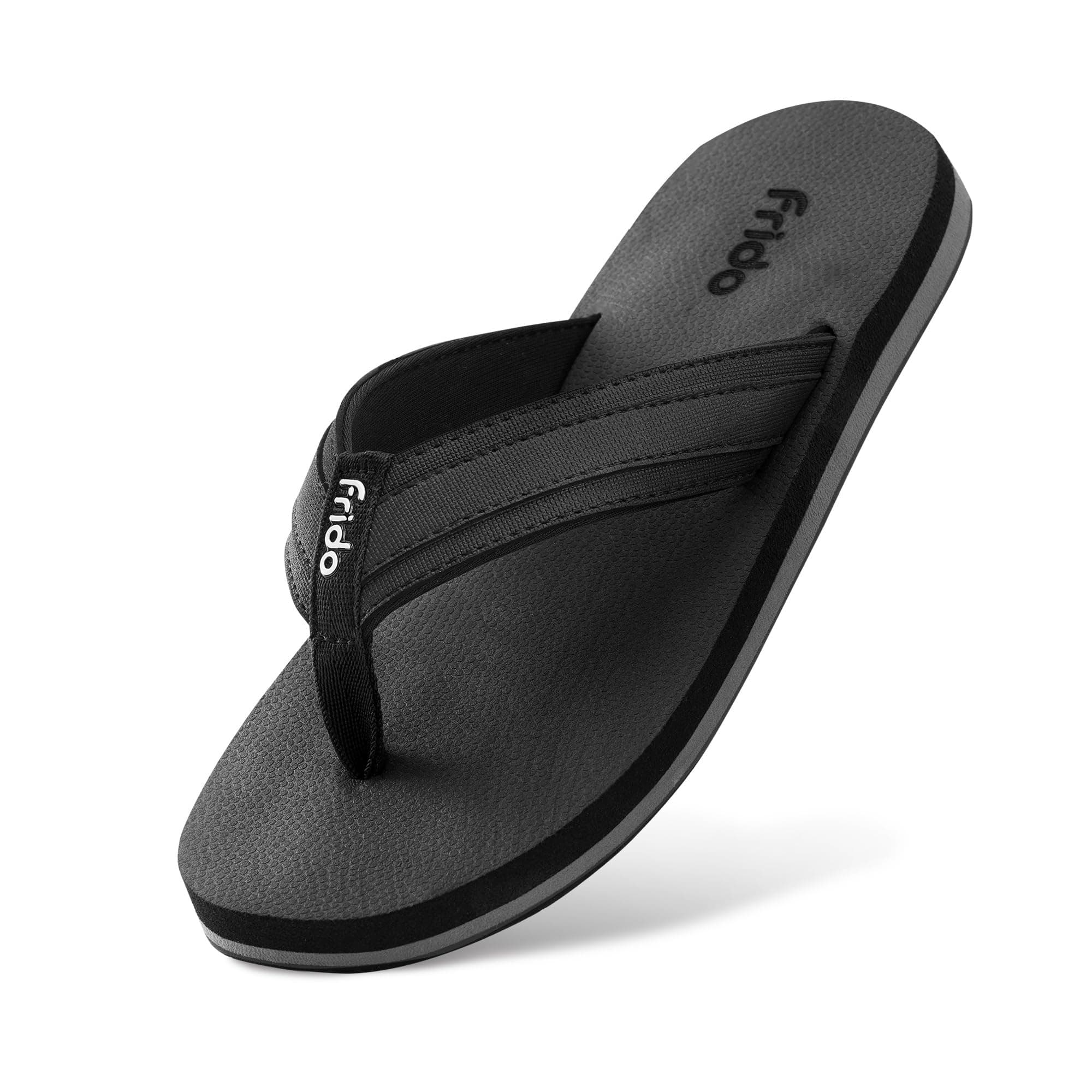Frido Cloud Comfort Slippers for Women & Men | Orthopedic Soft Home Chappal - Unisex Slipper| House Slipper with Anti-Skid Sole for Home Use & Casual (UK-11), Charcoal Black