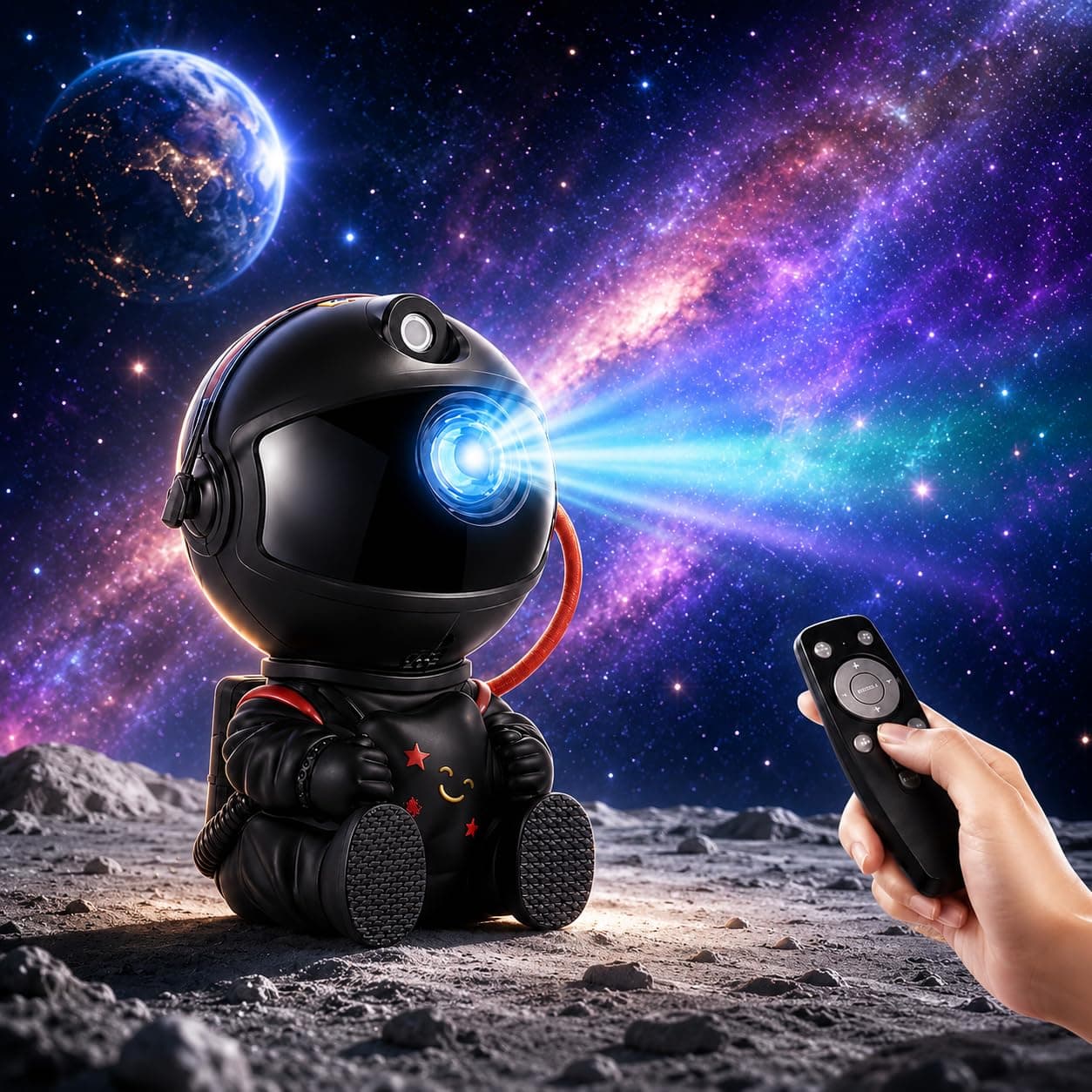 One94Store Astronaut Galaxy Projector Star Night Light – 360° Rotating LED Nebula Lamp with Remote, Timer & Adjustable Head for Kids Room, Bedroom, Home & Party Décor (Star Astronaut, Black)