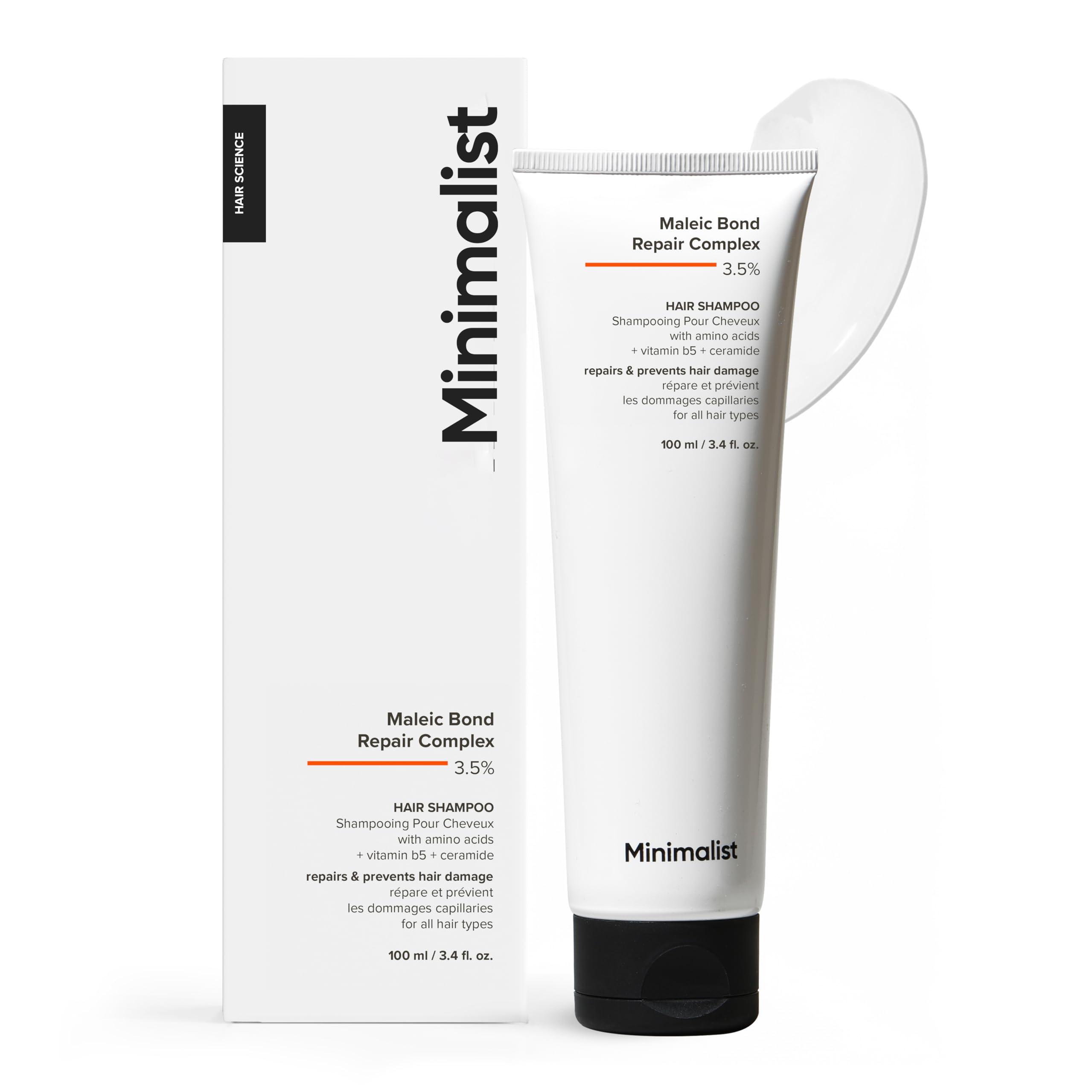 Minimalist Bond Repair Shampoo for Damaged & Chemically Treated Hair | Maleic Acid + Amino Acids + Ceramides | Strengthens Hair, Reduces Breakage | Sulfate-Free Repair Care | 100 ml