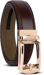 HAMMONDS FLYCATCHER Genuine Leather Belt for Men, Premium Leather Belt with Auto Lock mechanism, Mens Belt Leather Branded with Slide Lock for Everyday Wear