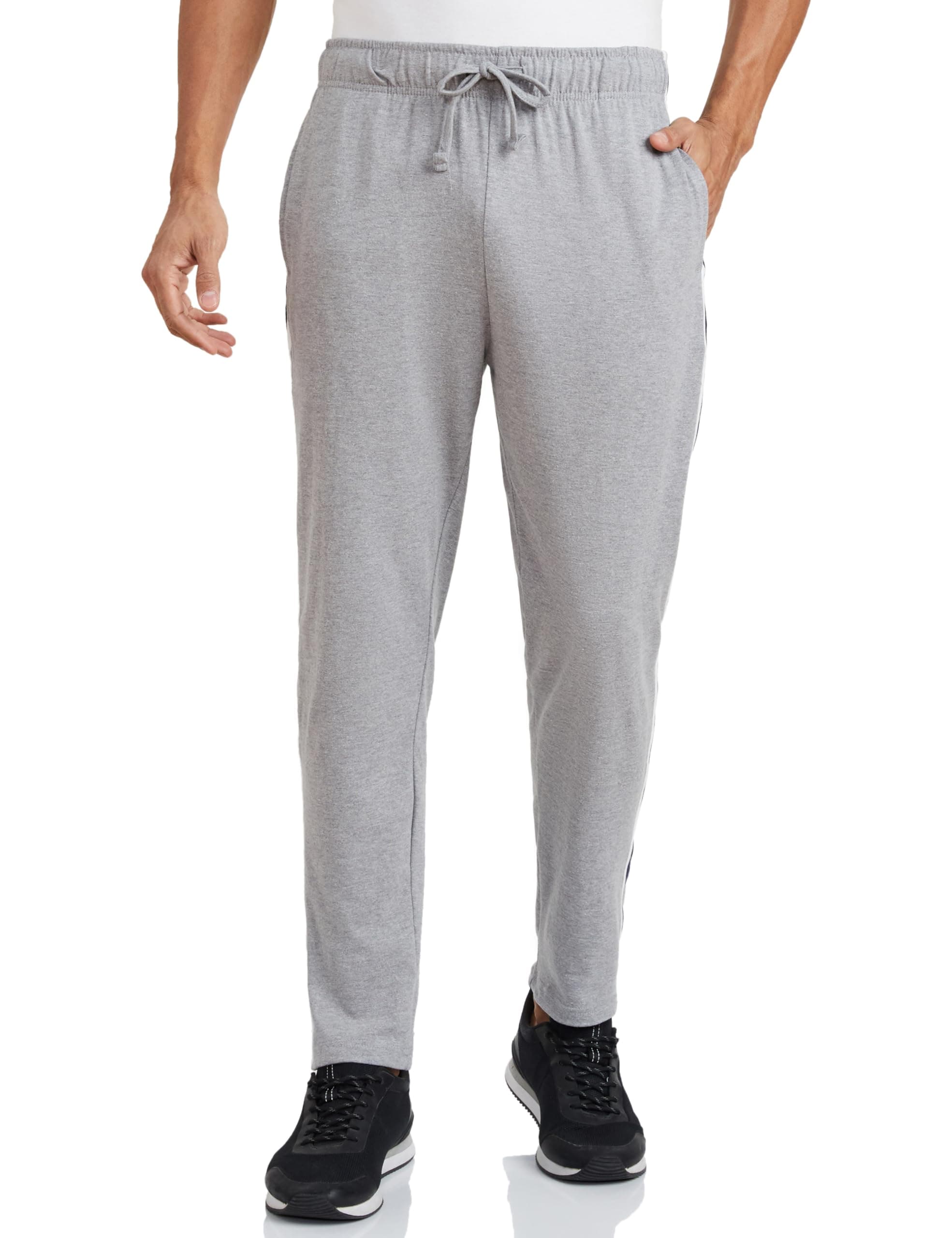 Amazon Brand - Symbol Men's Lounge Bottom (KTRK-02_Grey Melange_Medium)