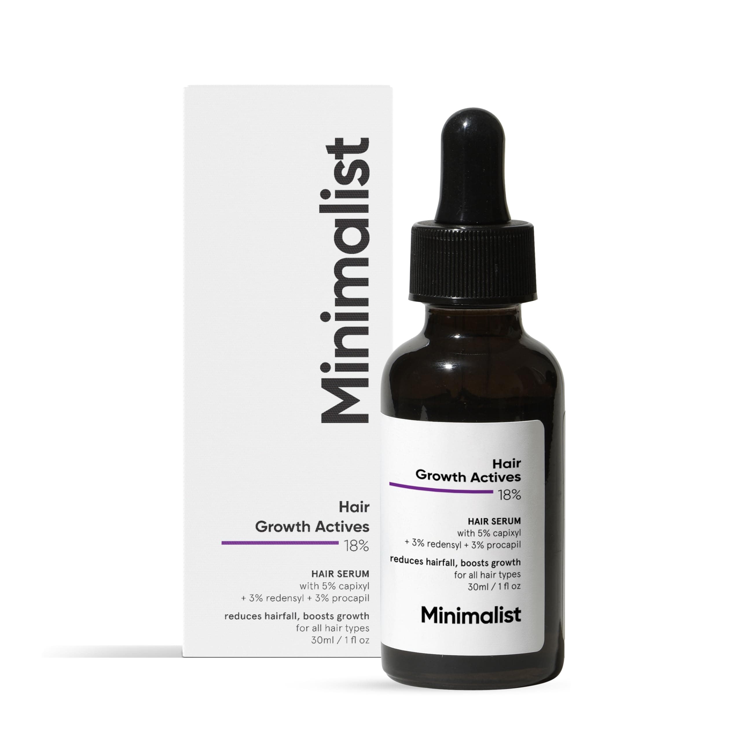 Minimalist Hair Growth Serum With 3% Redensyl, 3% Anagain, 3% Procapil, 5% Capixyl & 4% Baicapil 18% Hair Growth Actives | For Hair Fall Control | For Men & Women | 30 ml
