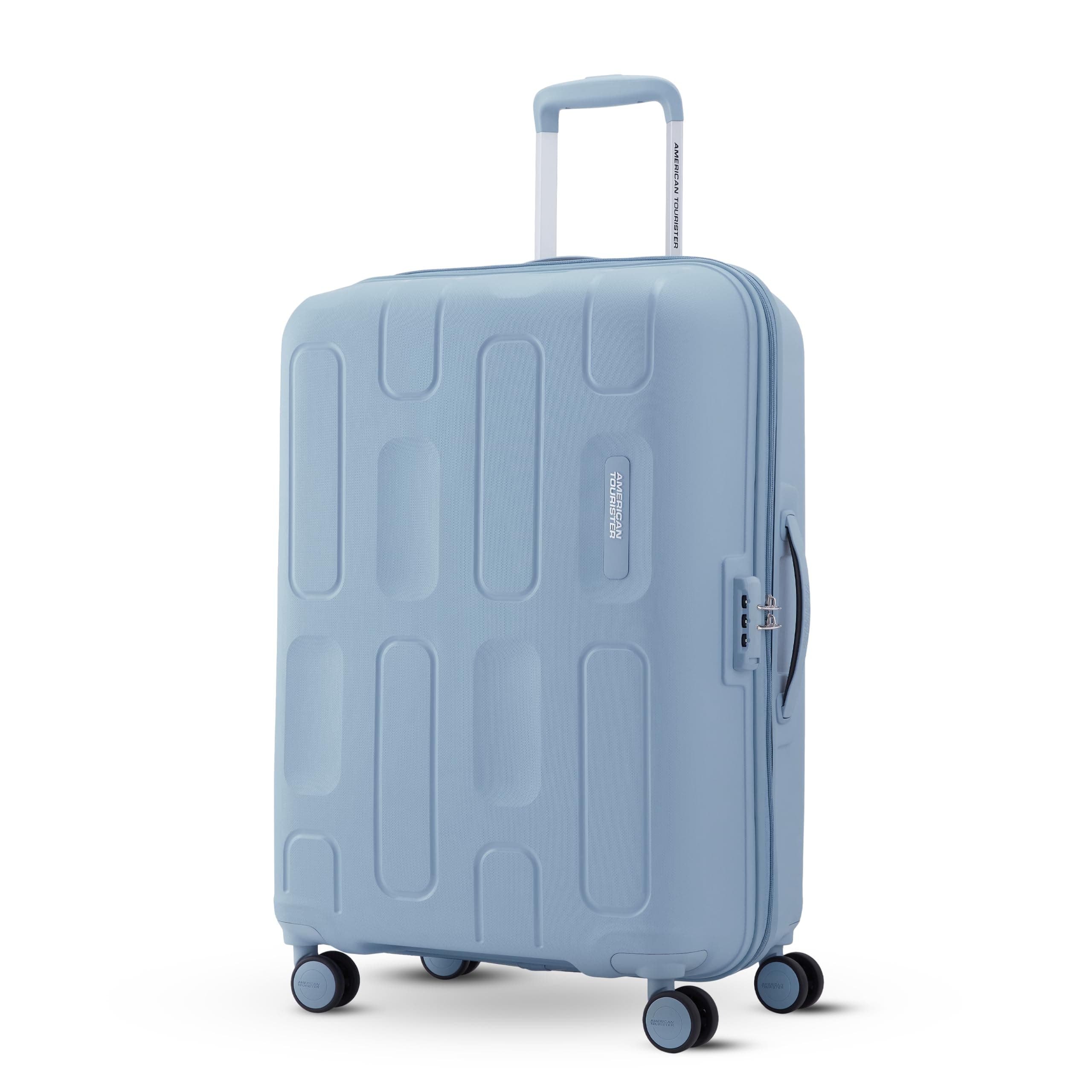 American Tourister Ivy 2.0|Medium Size Check-in Spinner Trolley Bag (68 cm)|360° 8 Wheel Travel Luggage|Hard Case Polypropylene (PP) Suitcase|Combination Lock|Blue Frog