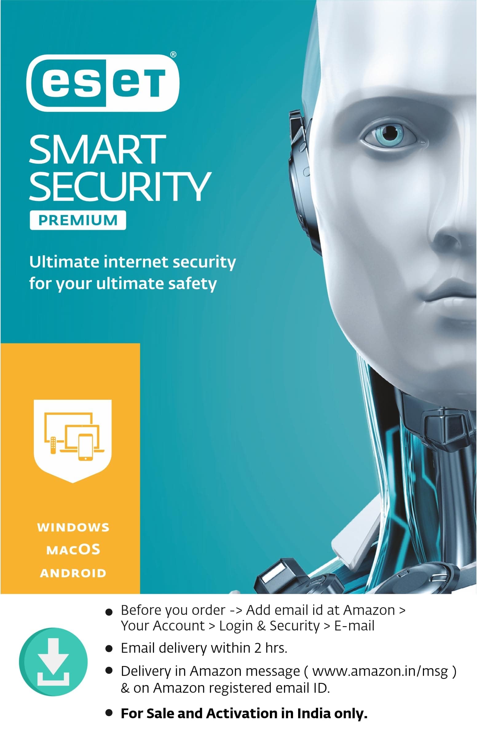 ESET Smart Security Premium Latest Version - 1 User, 1 Year | Free Parental Control for Android (Email Delivery in 2 Hours - No CD)