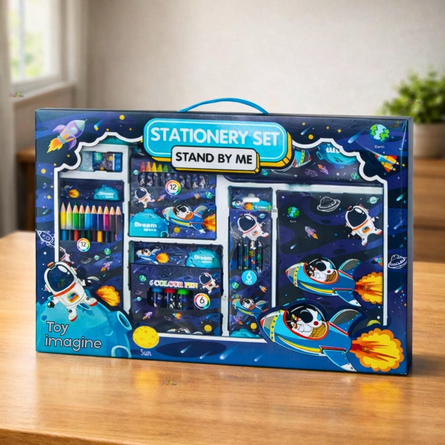 Toy Imagine Dream Space Stationery Kit 41 Pcs - Ideal Gifts for Girls with Notepad, Color Pens, Crayons, and More | Kit for School Essentials | Perfect Value Pack