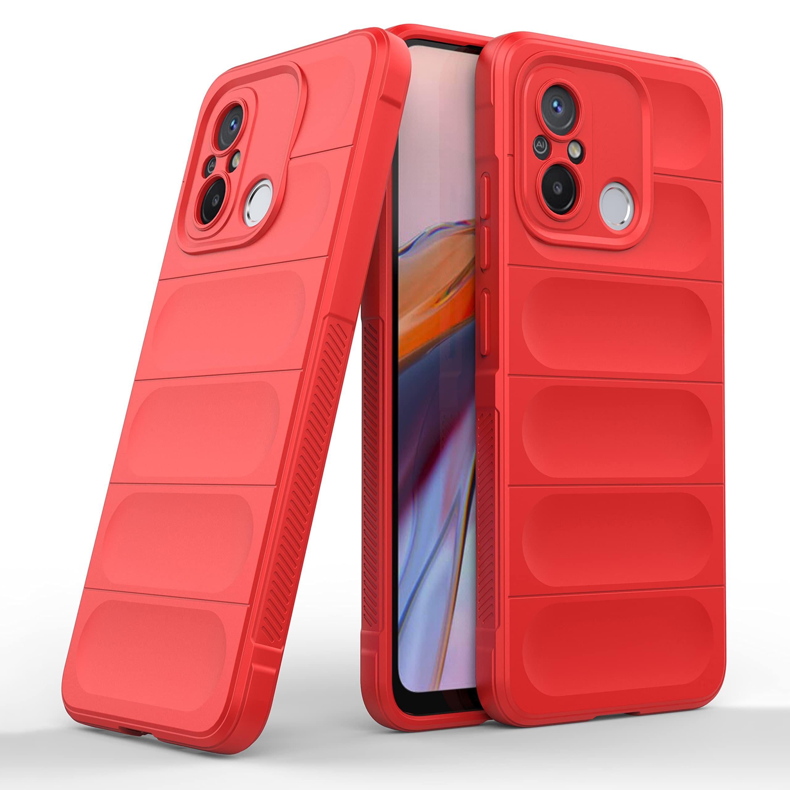 Zapcase Back Case Cover for Mi Redmi 12C | Compatible for Mi Redmi 12C Back Cover | Liquid Silicon Magic Case with Camera Protection | Red