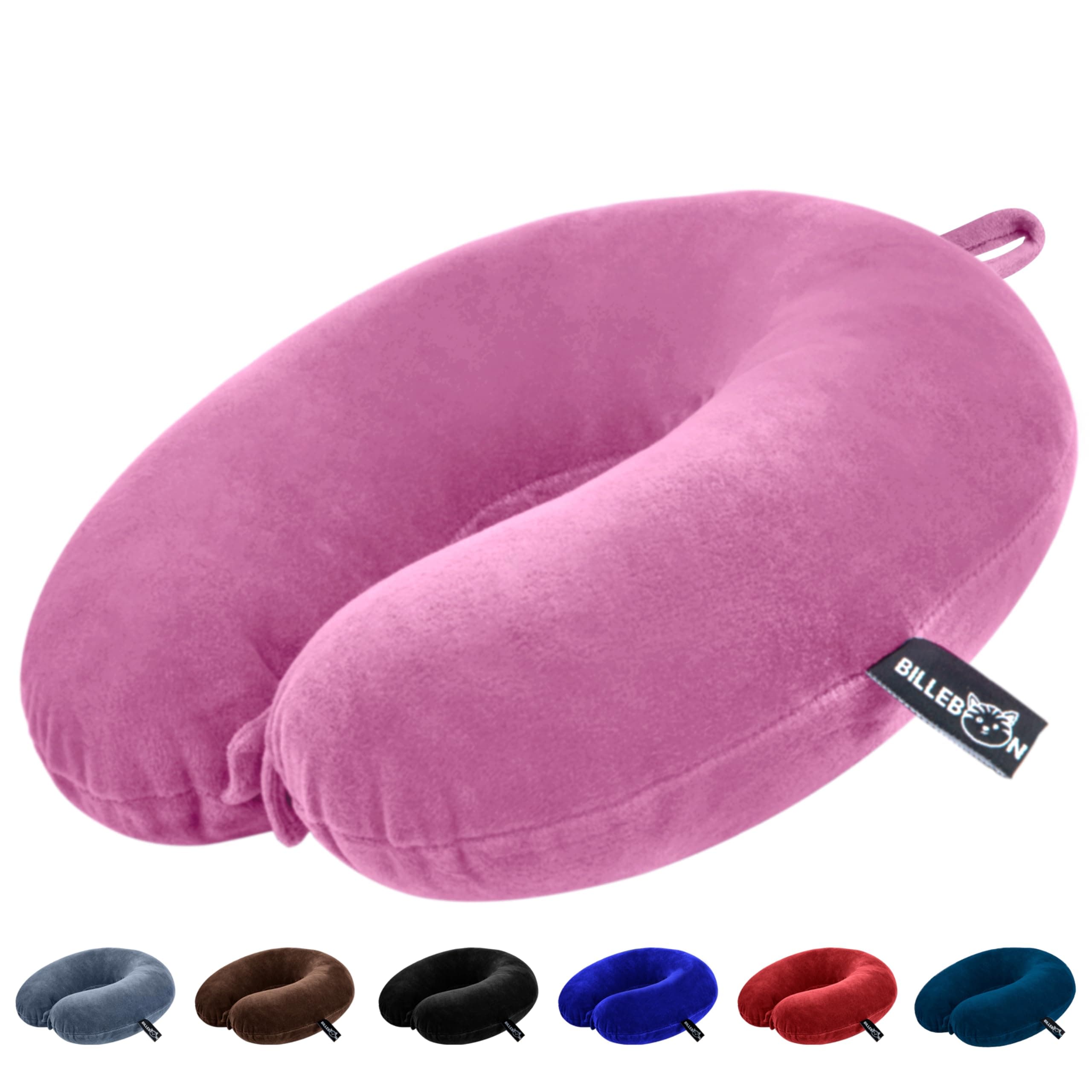 Billebon Premium Neck Pillow for Travelling Airplane Travel Pillow Comfortable Head Rest Neck Holder Pillow (Pink)