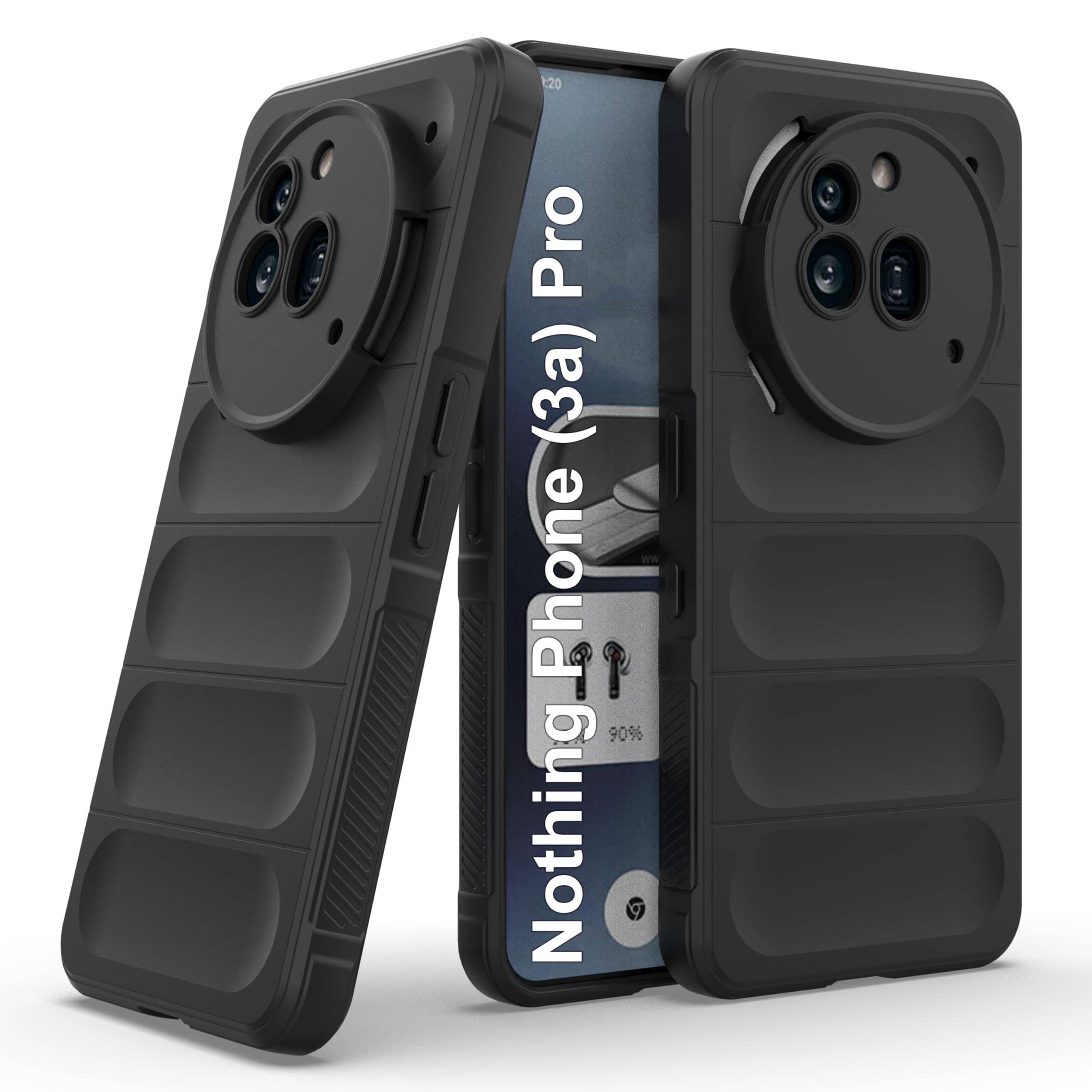 Zapcase Back Case Cover for Nothing Phone (3a) Pro | Compatible for Nothing Phone (3a) Pro Back Cover | Liquid Silicon Magic Case with Camera Protection | Black