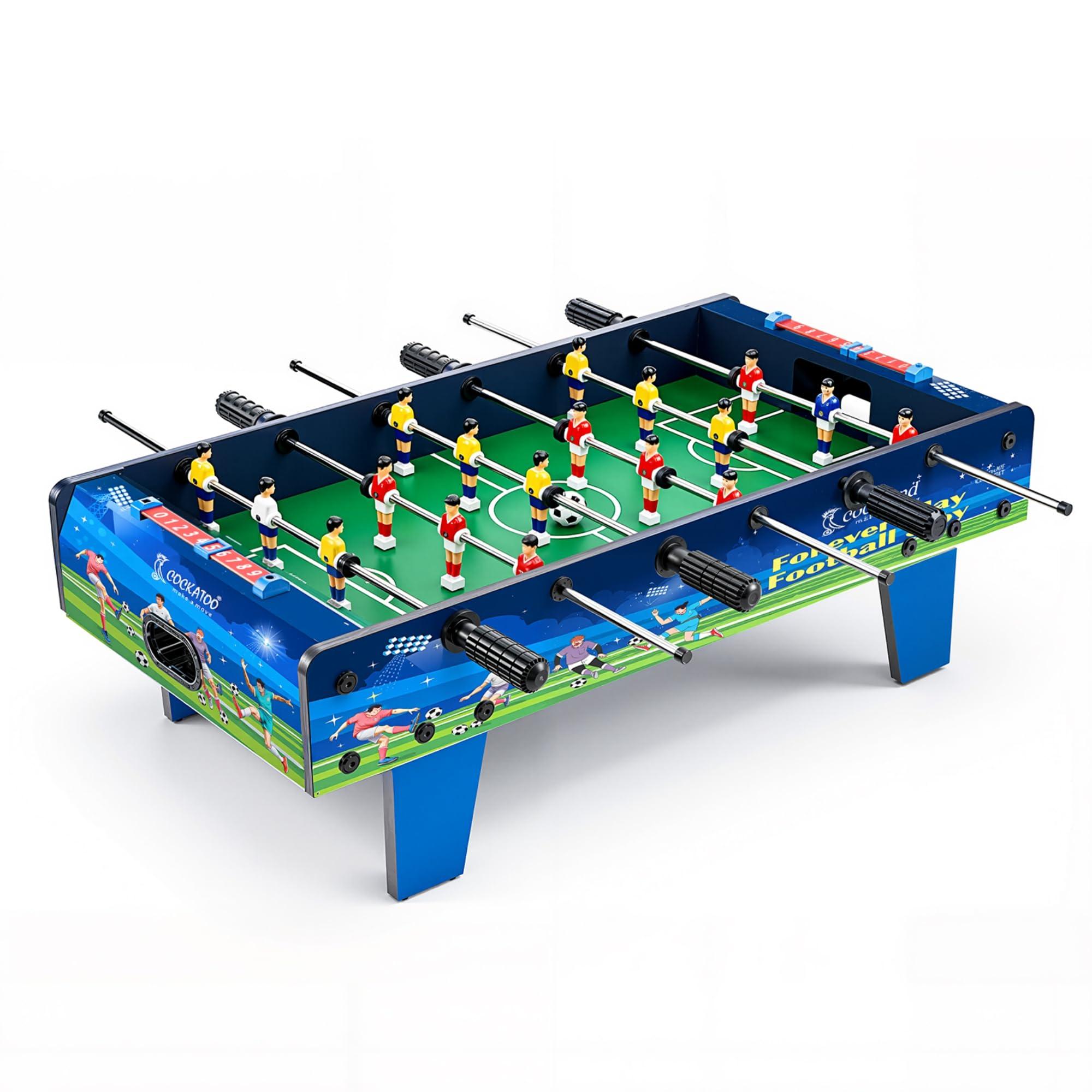 Cockatoo Indoor Soccer Game for Boys & Girls, Foosball Big Table with 6 Rod Cap, 6 Handles and 18 Players, 2 Ball, 2 Scorer, 2 Goal Box, Wooden Size: 50 * 37 * 15.5cm-Green